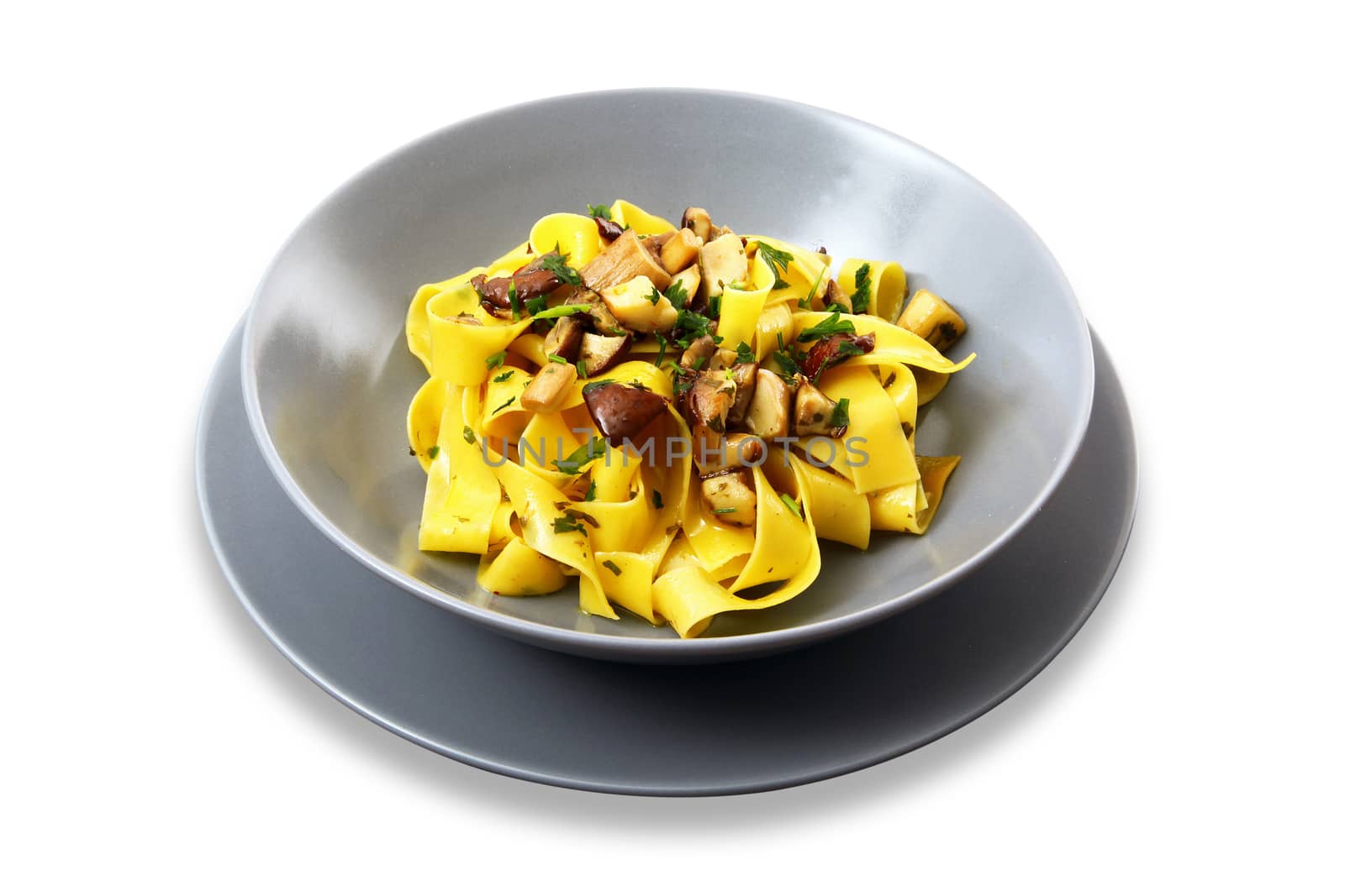 original italian tagliatelle with mushroom