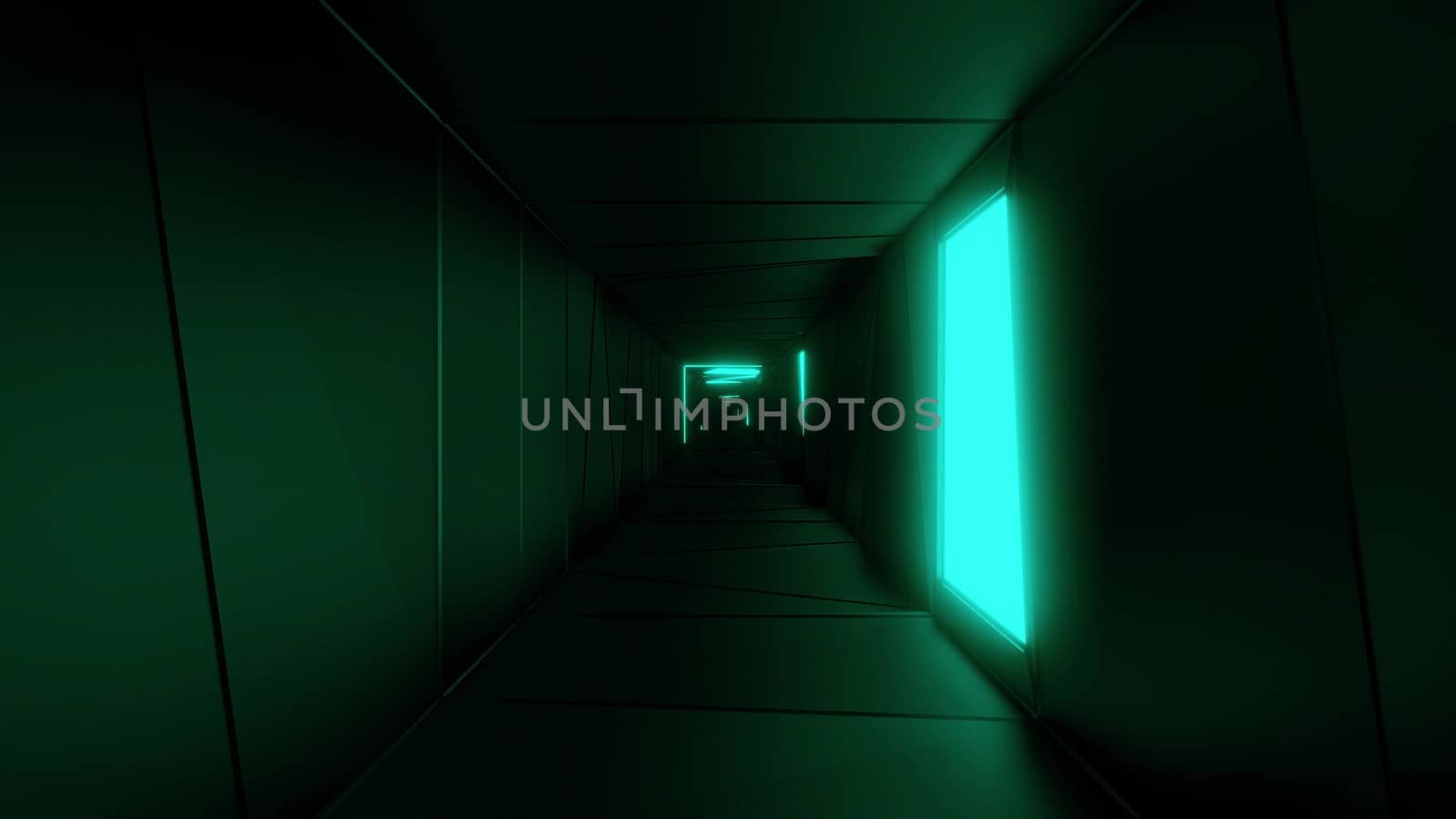 highly abstract design tunnel corridor with glowing light patterns 3d illustration wallpaper background by tunnelmotions