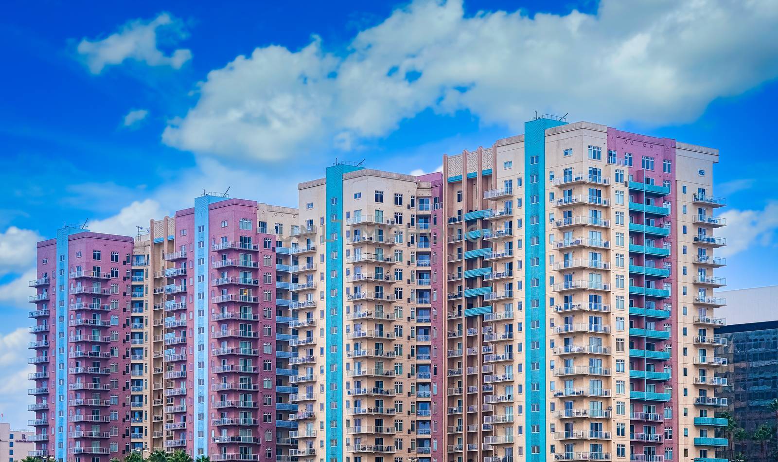 Tropical Condo Towers in Pastel Colors