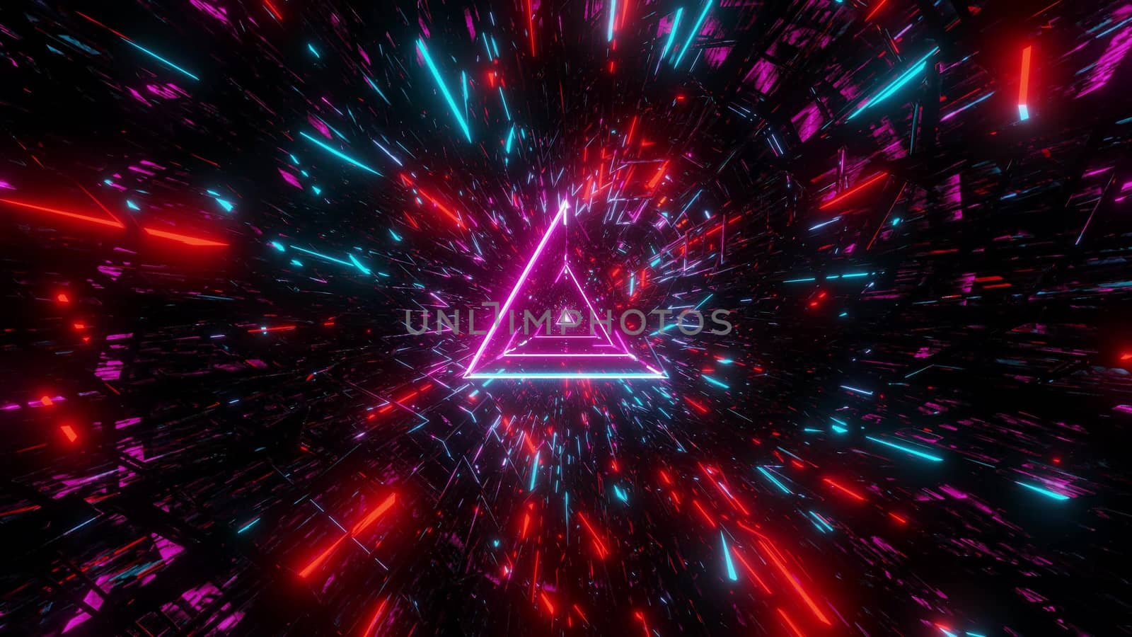 highly abstract desctroyed glowing 3d illustration with glowing triangle wireframe background wallpaper by tunnelmotions