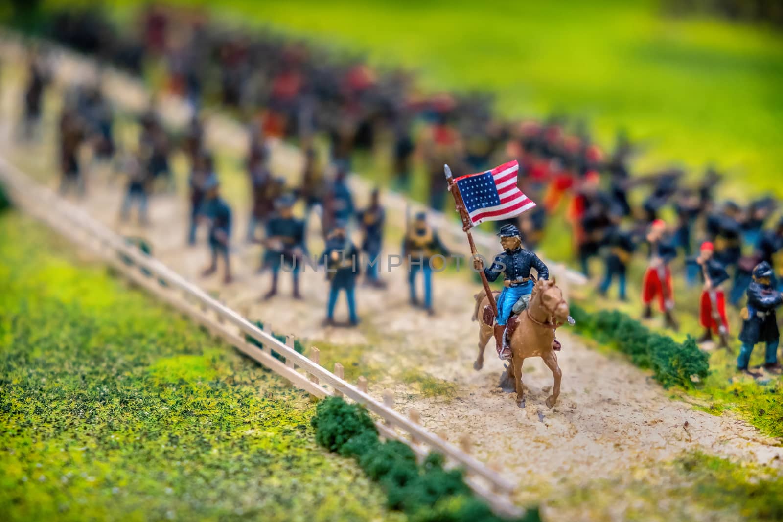 american civil war toy soldier with flag gettysburg battle model near Washington by LucaLorenzelli