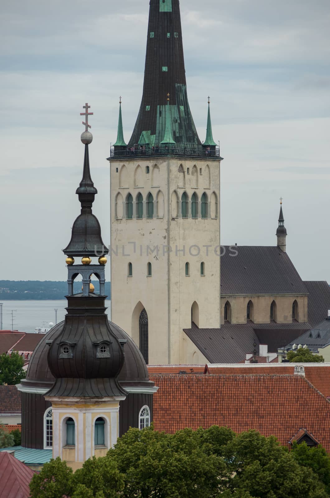 View of Saint Olaf Church in Tallinn, Estonia. The spire is 123.