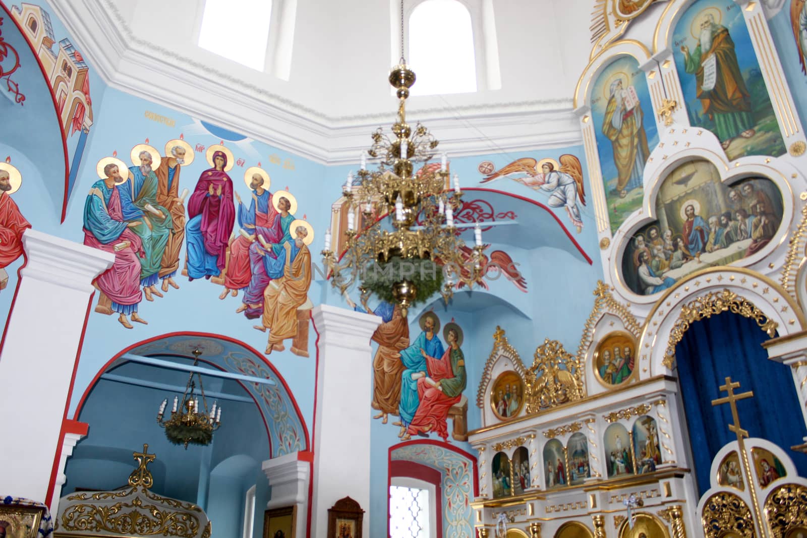 Beautiful paintings on the walls of the Orthodox Church