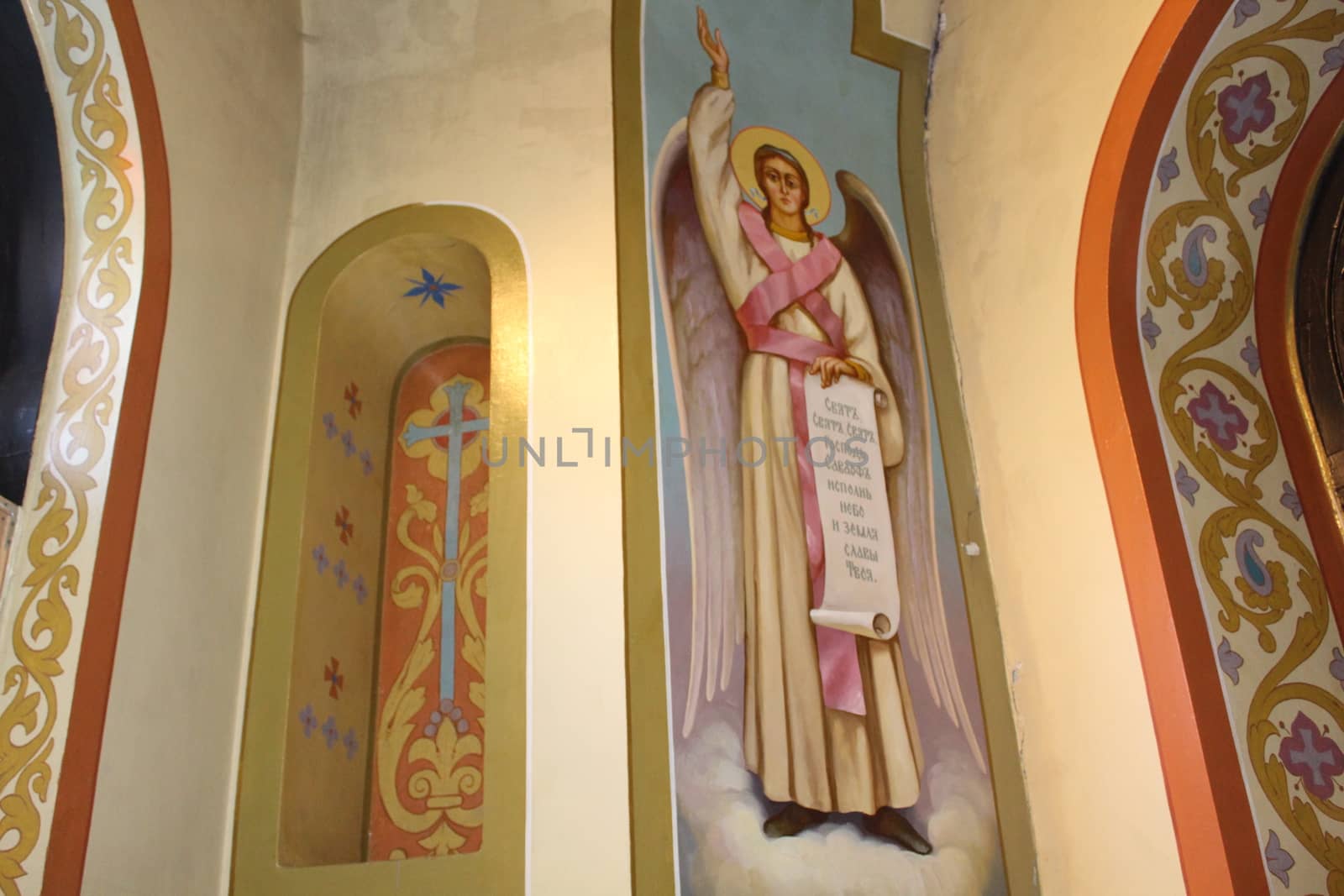 Beautiful paintings on the walls of the Orthodox Church
