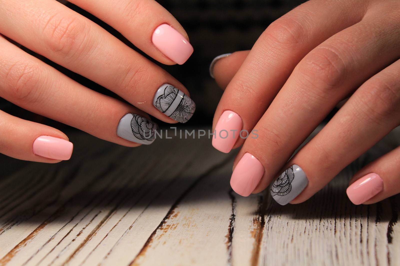 Fashionable design of manicure from beautiful