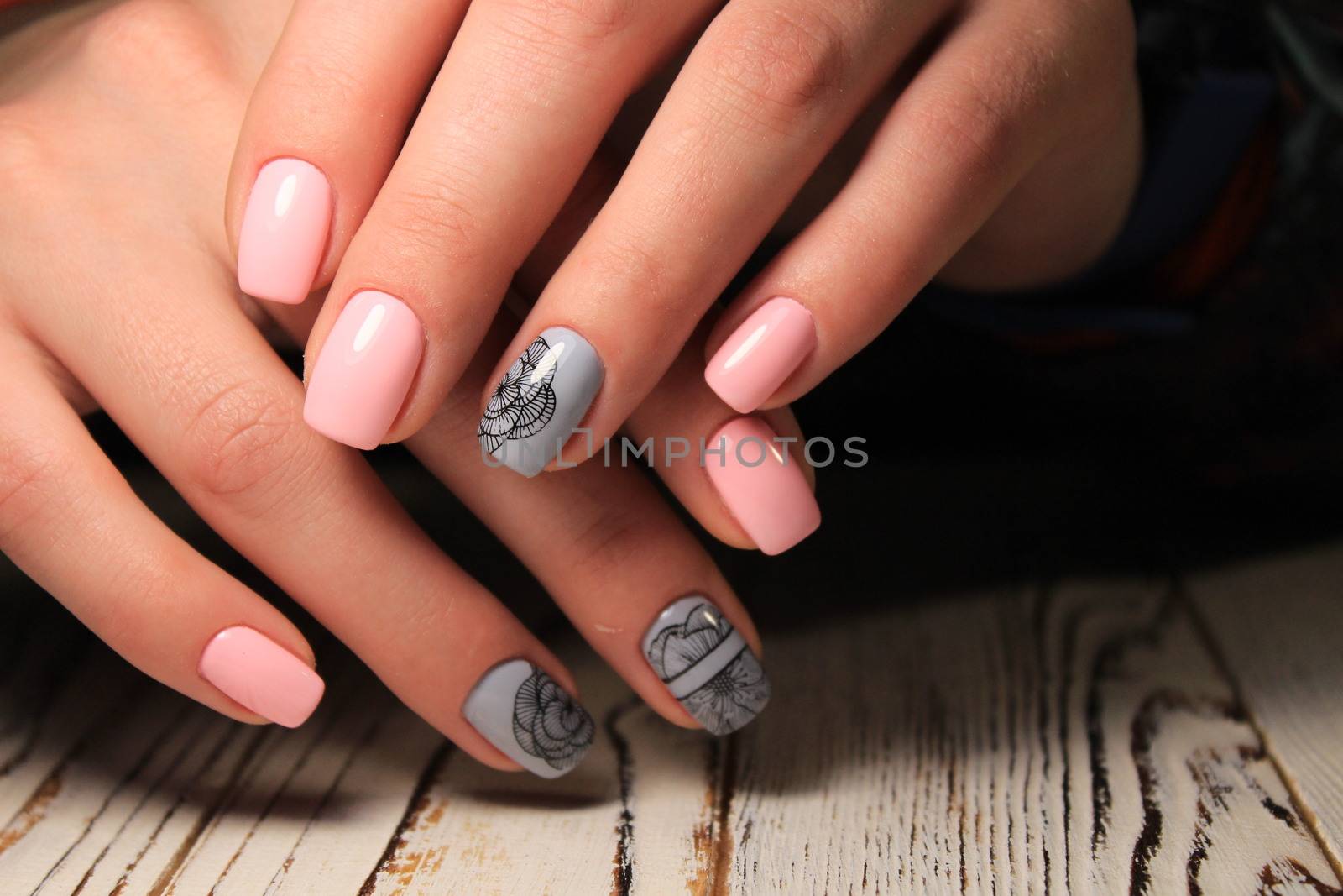 Fashionable design of manicure from beautiful