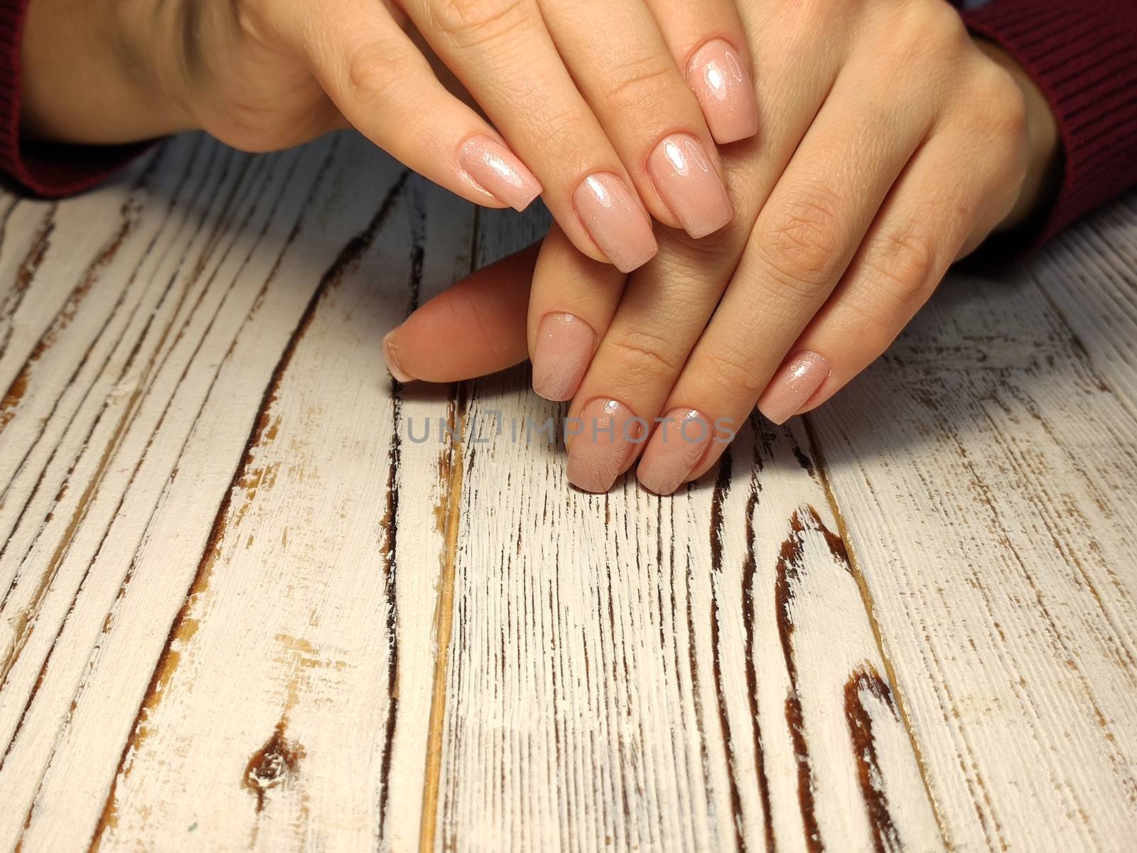 Youth manicure design, beautiful female hands with sexy manicure. by SmirMaxStock