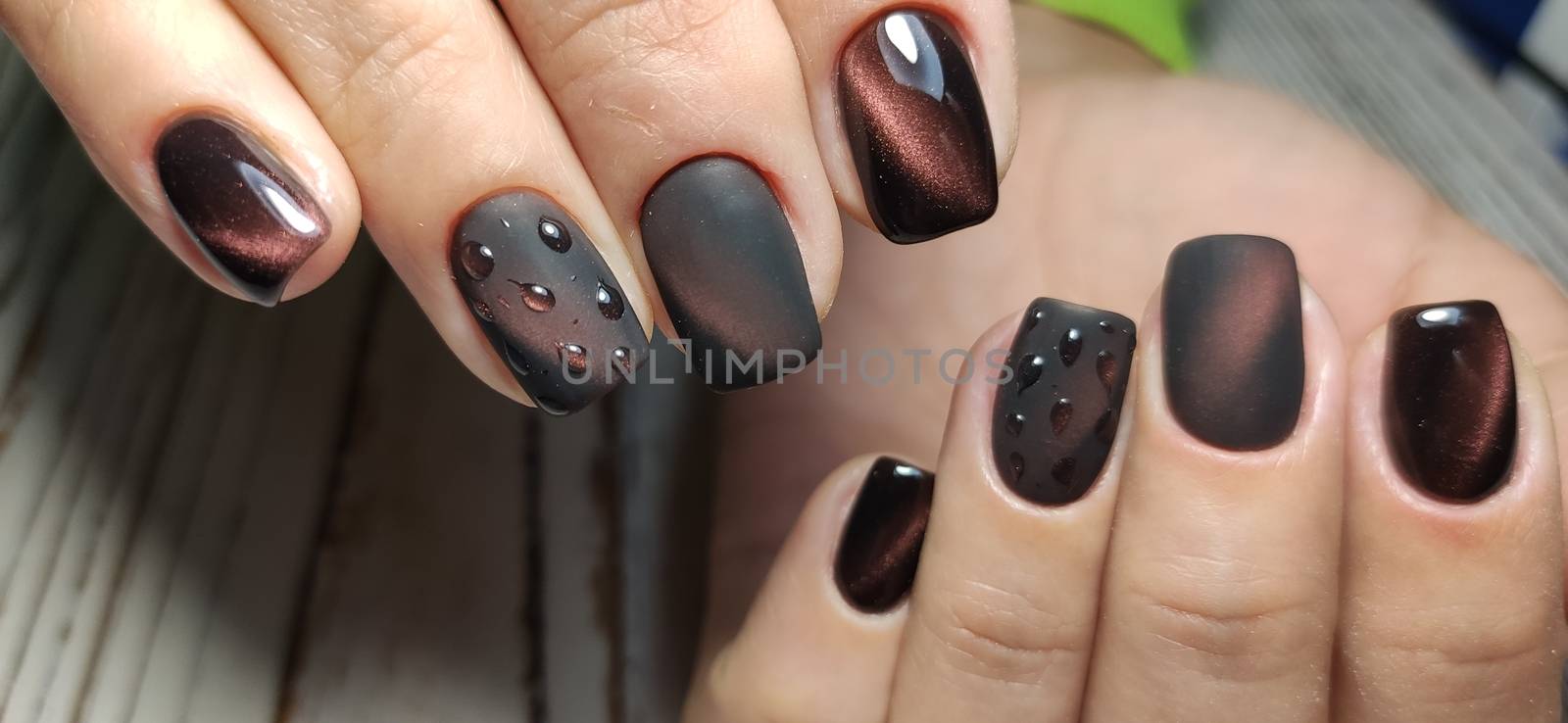 Glamorous luxurious crocodile manicure. Design glamorous nails by SmirMaxStock