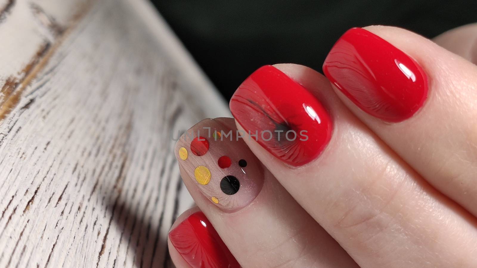 Glamorous luxurious crocodile manicure. Design glamorous nails by SmirMaxStock
