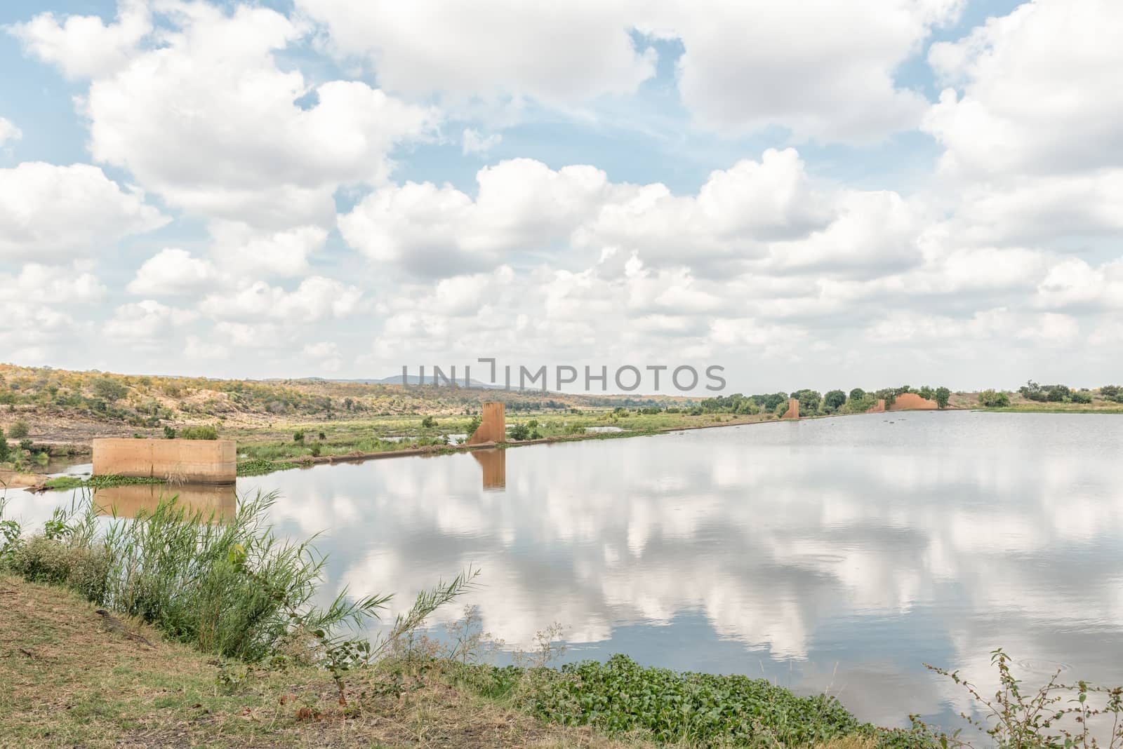 Dam wall of the Engelhard Dam in the Letaba River by dpreezg