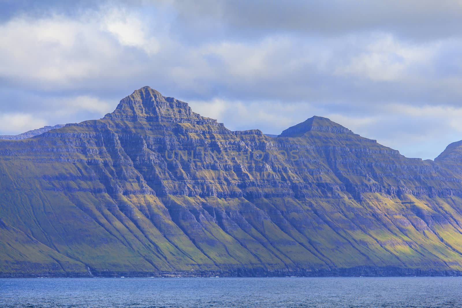 Views of Kalsoy island located across the fjord from Gjogv