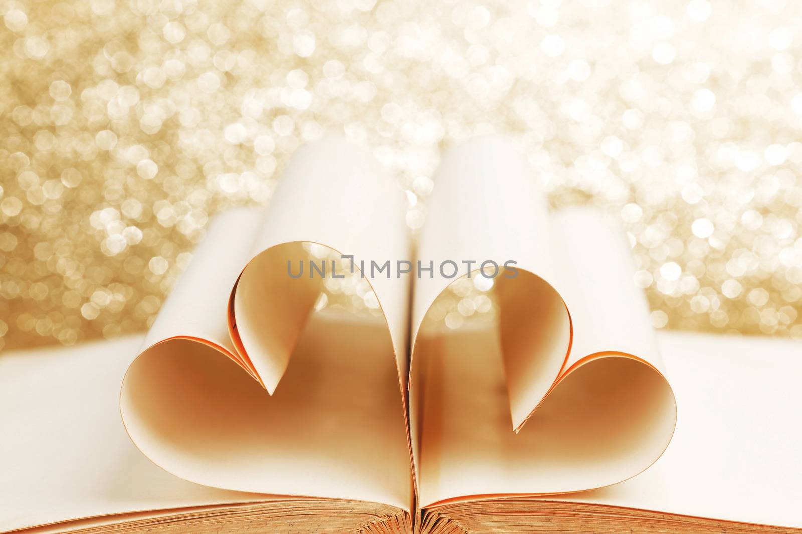 Heart made from book pages, love reading, Valentines day concept