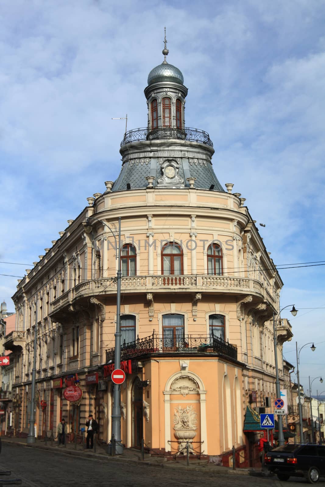 Ship-house on a sunny day, Chernivtsi, Western Ukraine