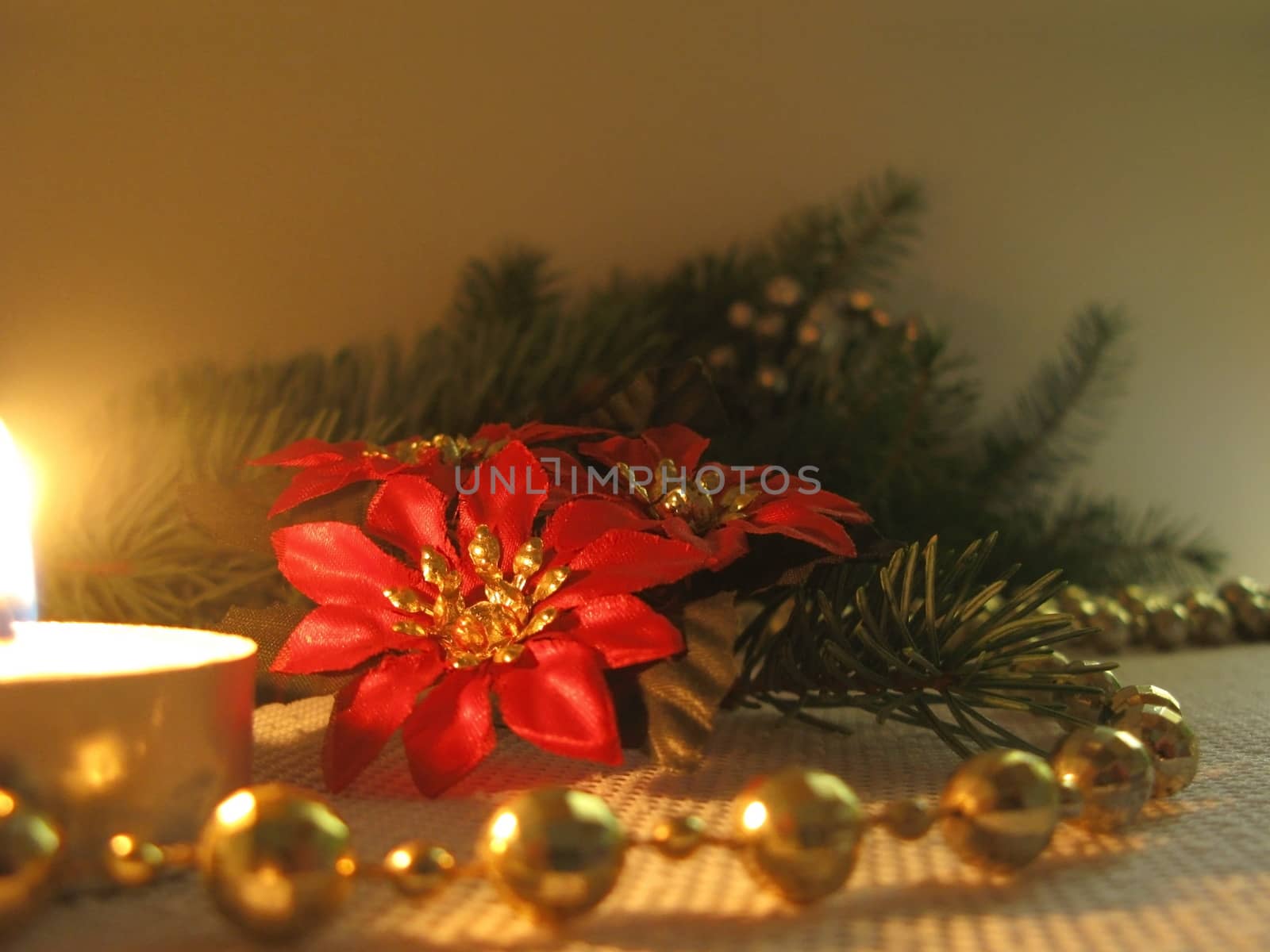 Christmas Decoration Over Wooden Background. Decorations over Wood. Vintage by Roman1030