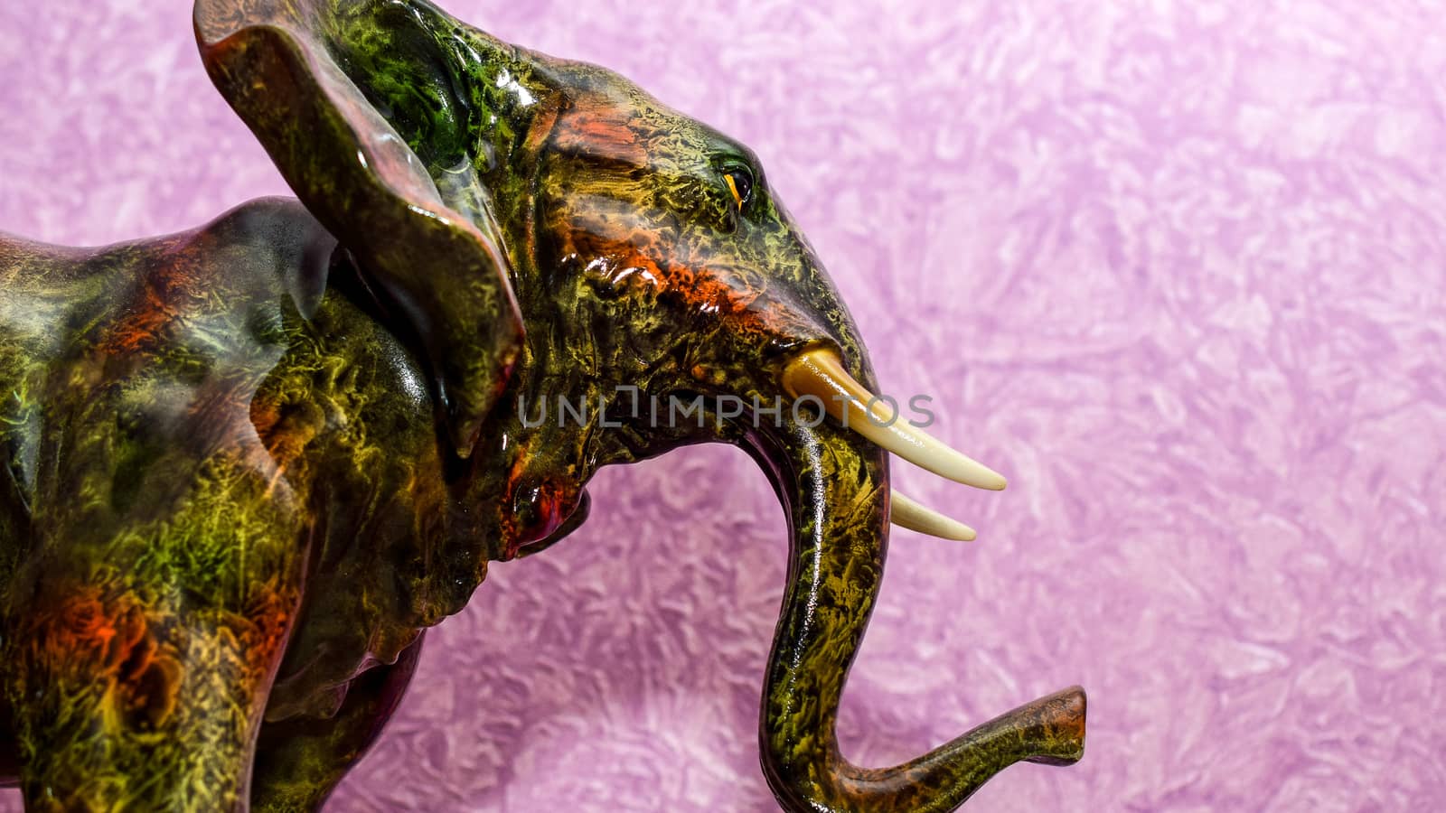 miniature figurine elephant made of semi-precious materials