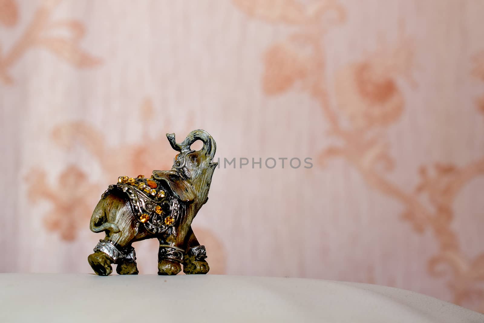 miniature figurine elephant made of semi-precious materials