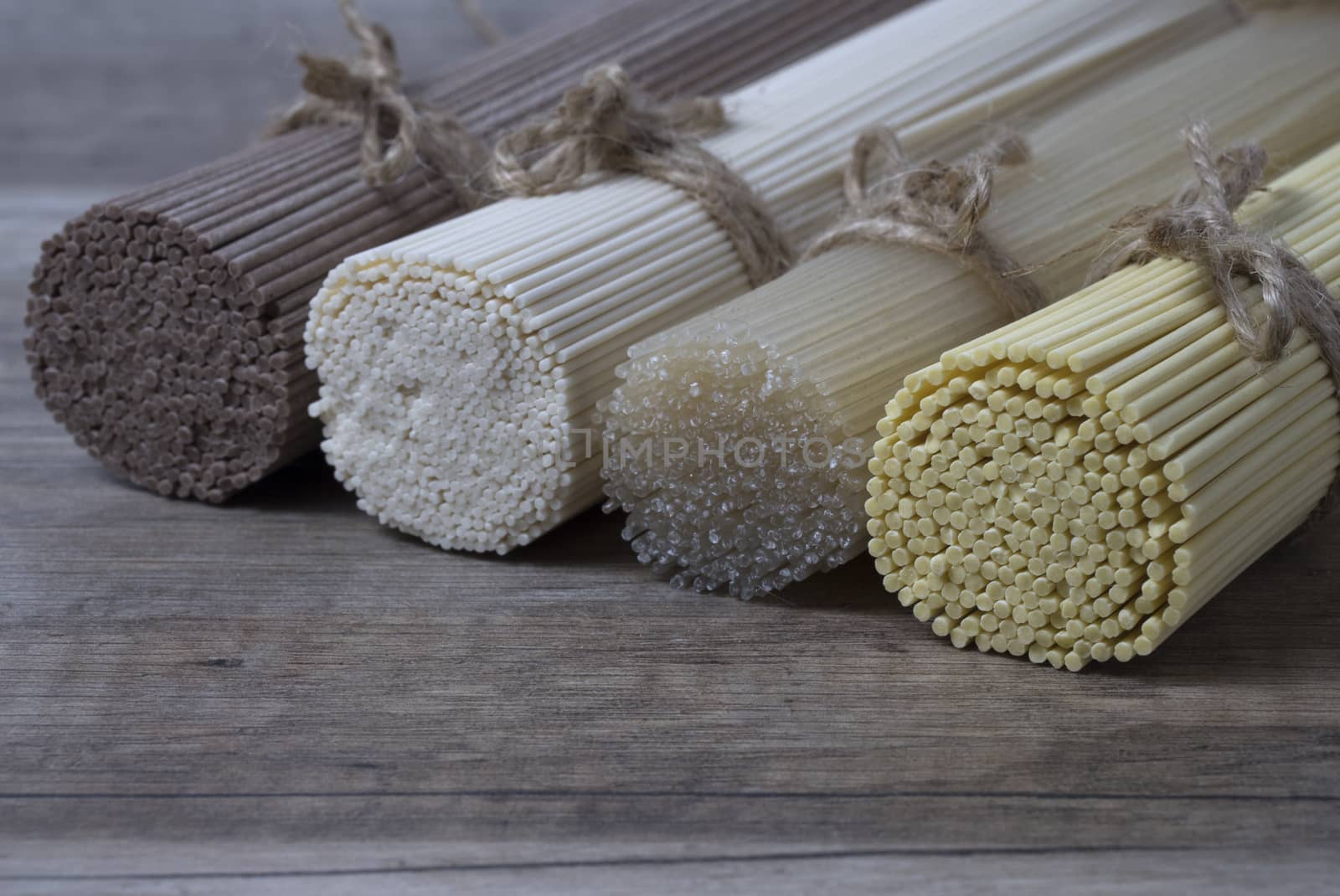 Pasta from different varieties of wheat and different colors.