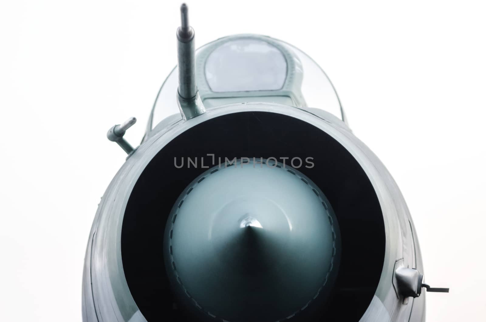 old soviet army military fighter aircraft isolated close up