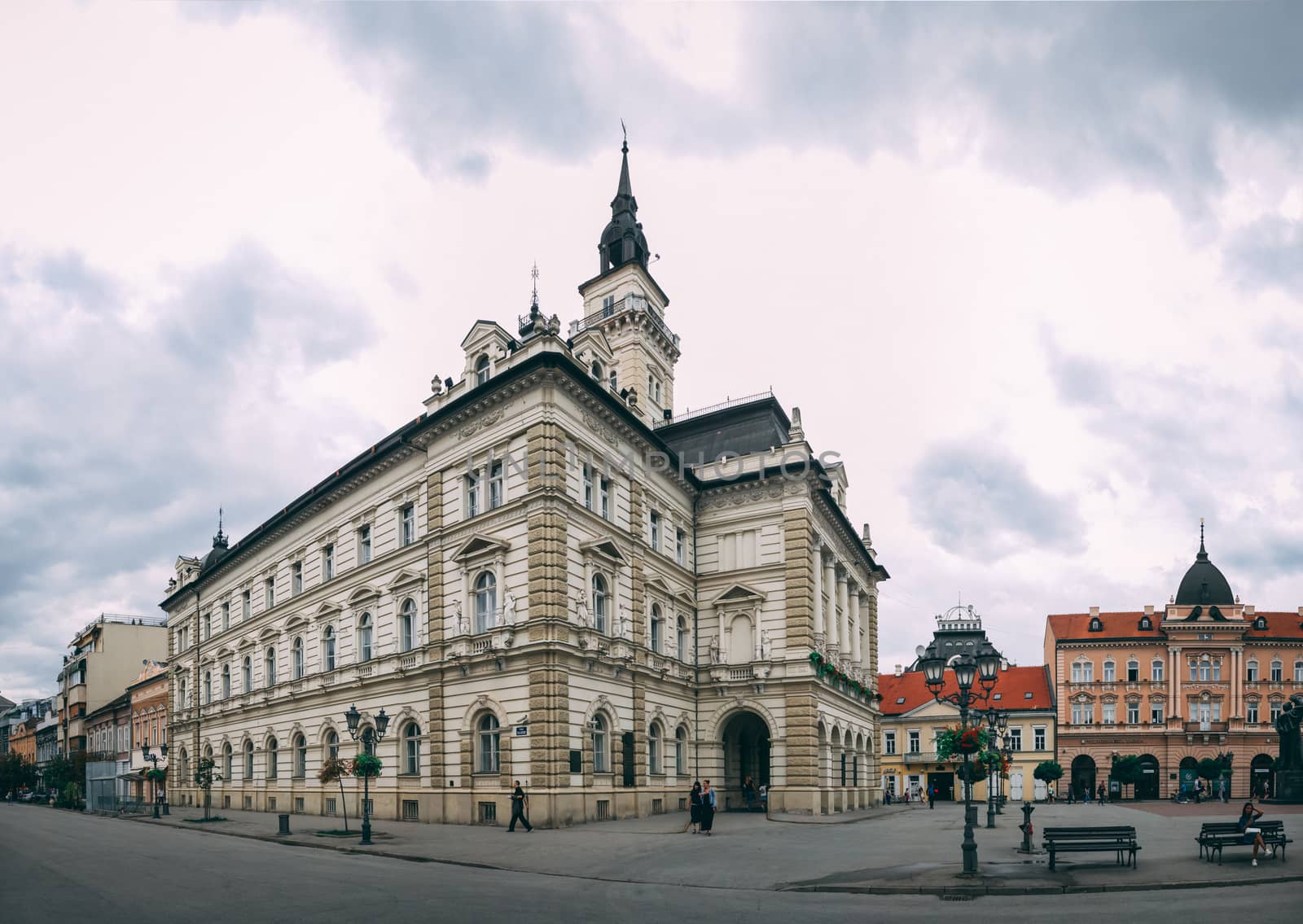 Main square and Church in Novi Sad, Serbia by Multipedia