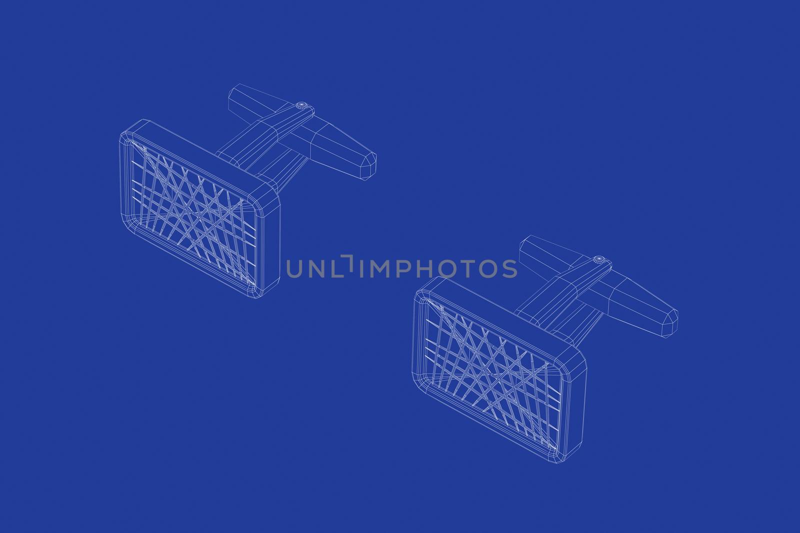 3d wire-frame model of cufflinks