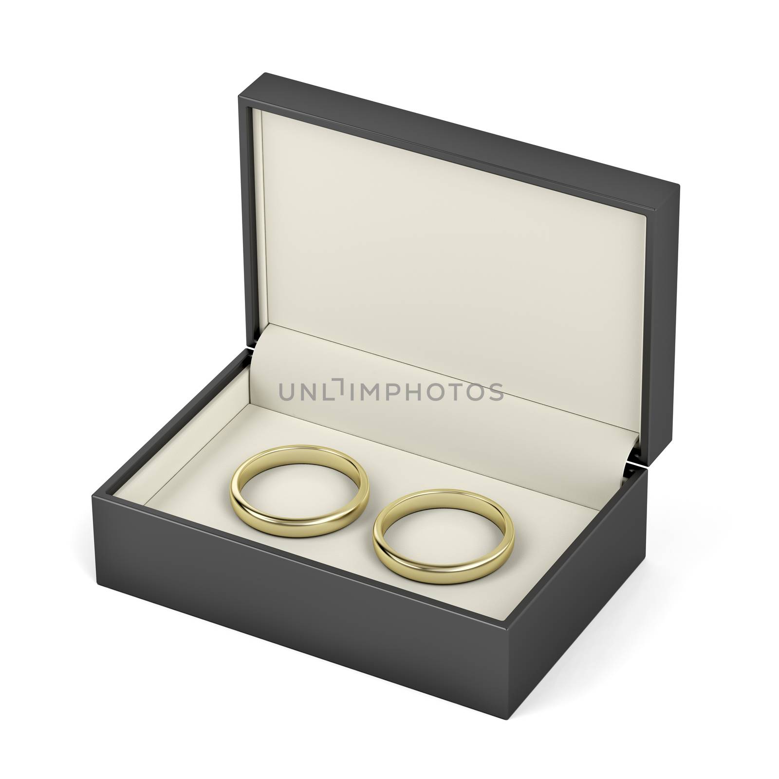 Box with gold wedding rings by magraphics