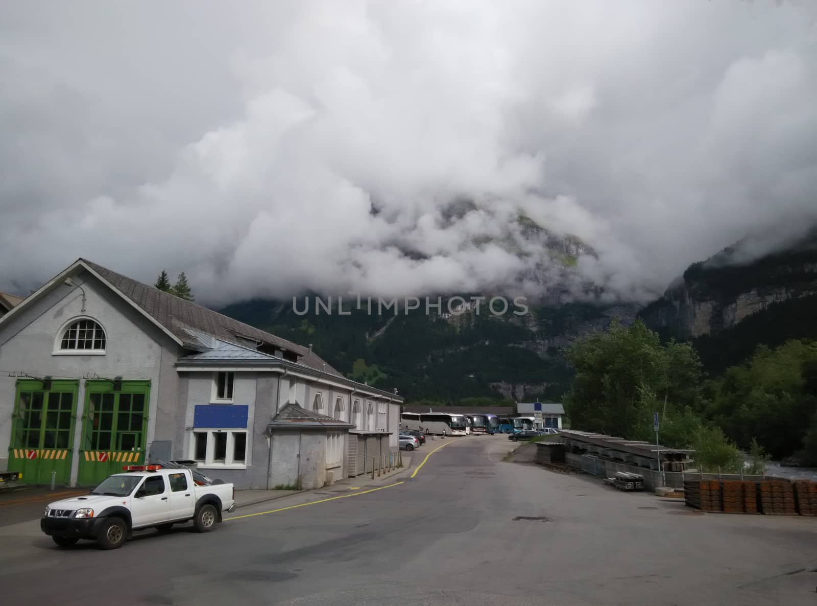 a bus stand in Europe