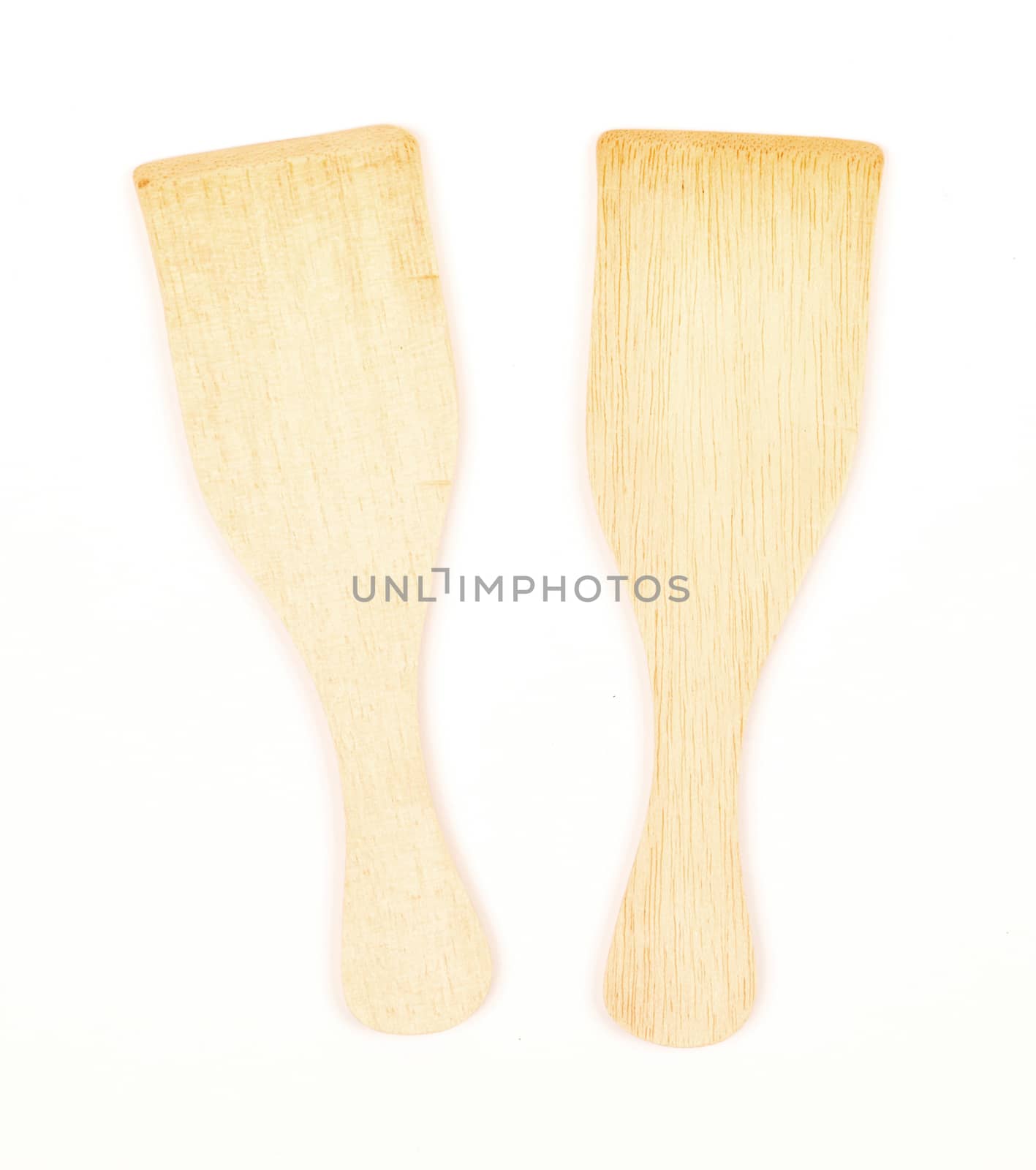 Bamboo spatula set, used for gourmet - Isolated on white