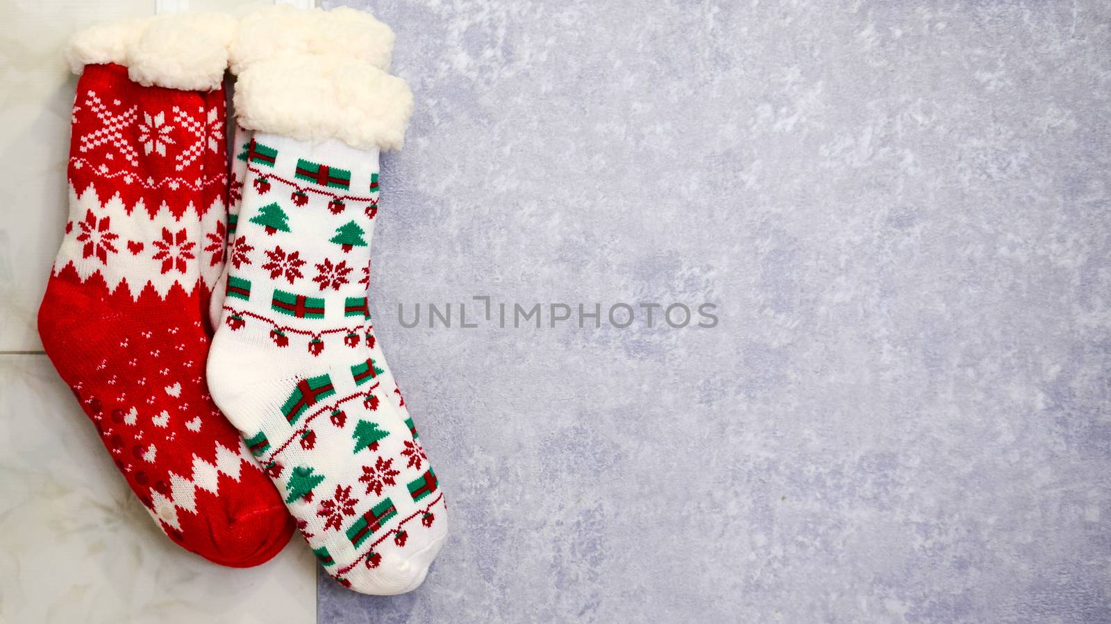 bright colored socks for Christmas or new year gifts and surprises by alexandr_sorokin