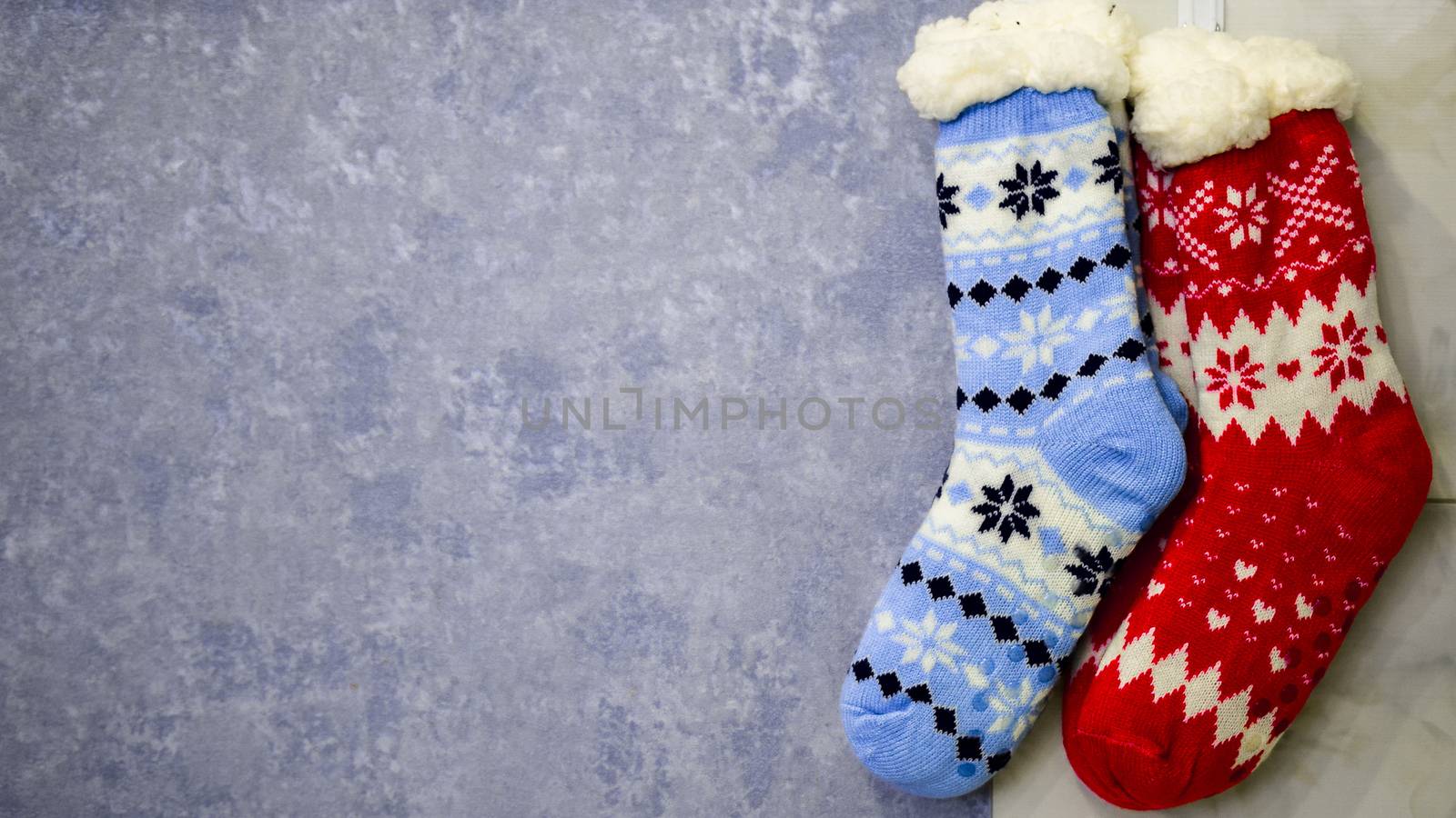 bright colored socks for Christmas or new year gifts and surprises by alexandr_sorokin