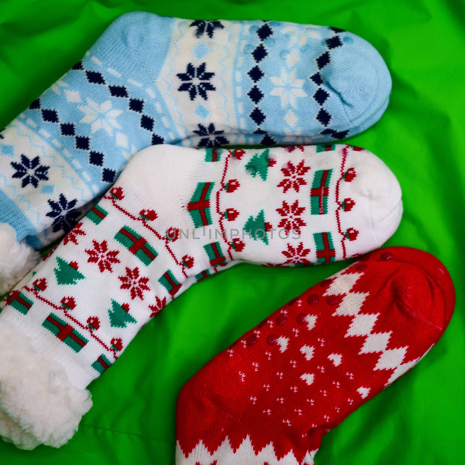 bright colored socks for Christmas or new year gifts and surprises