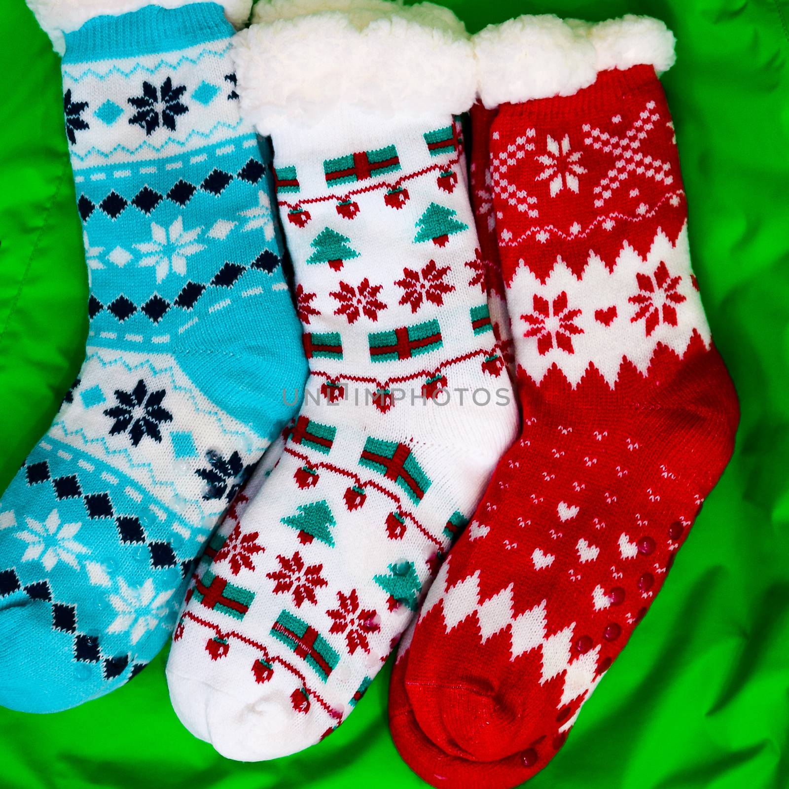 bright colored socks for Christmas or new year gifts and surprises