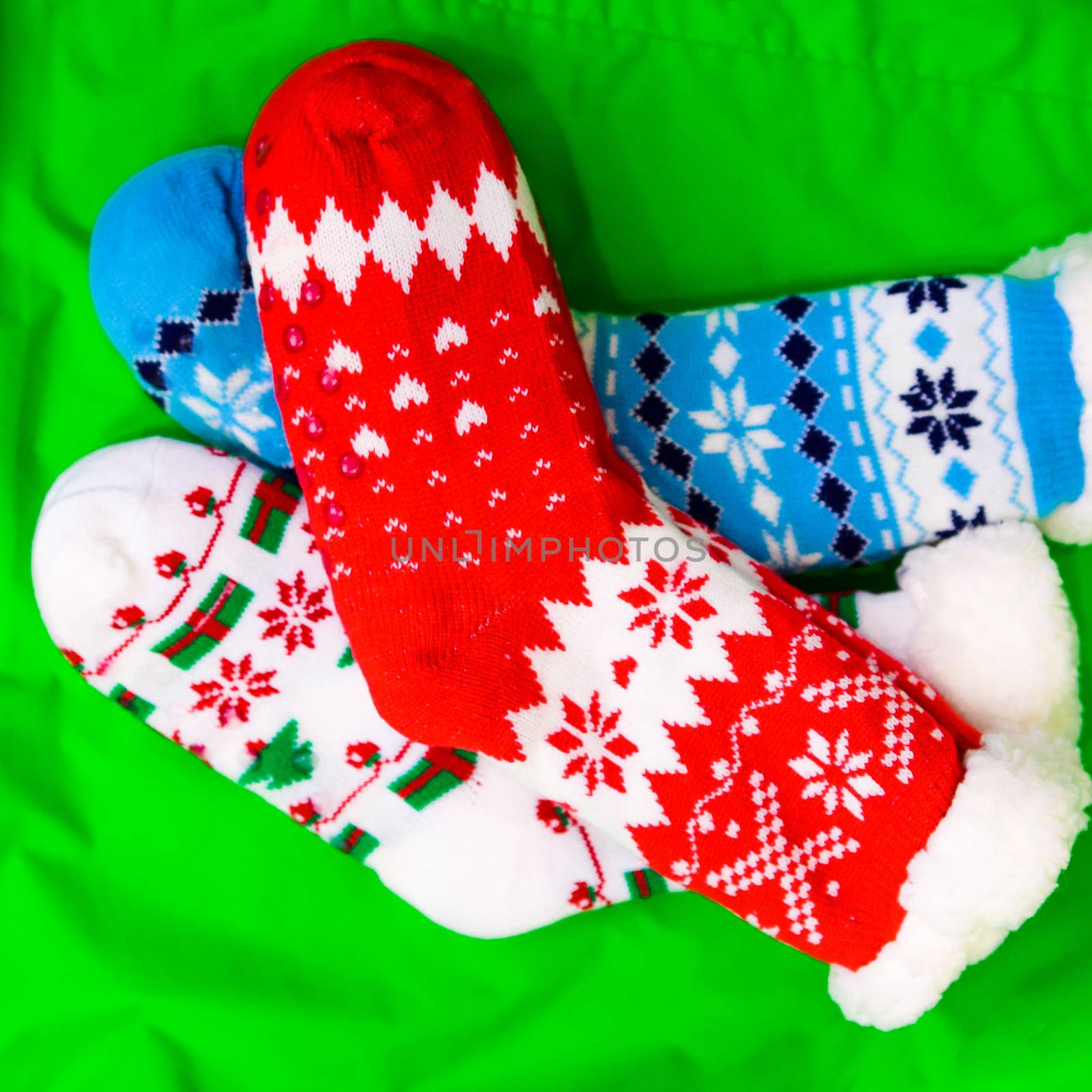 bright colored socks for Christmas or new year gifts and surprises