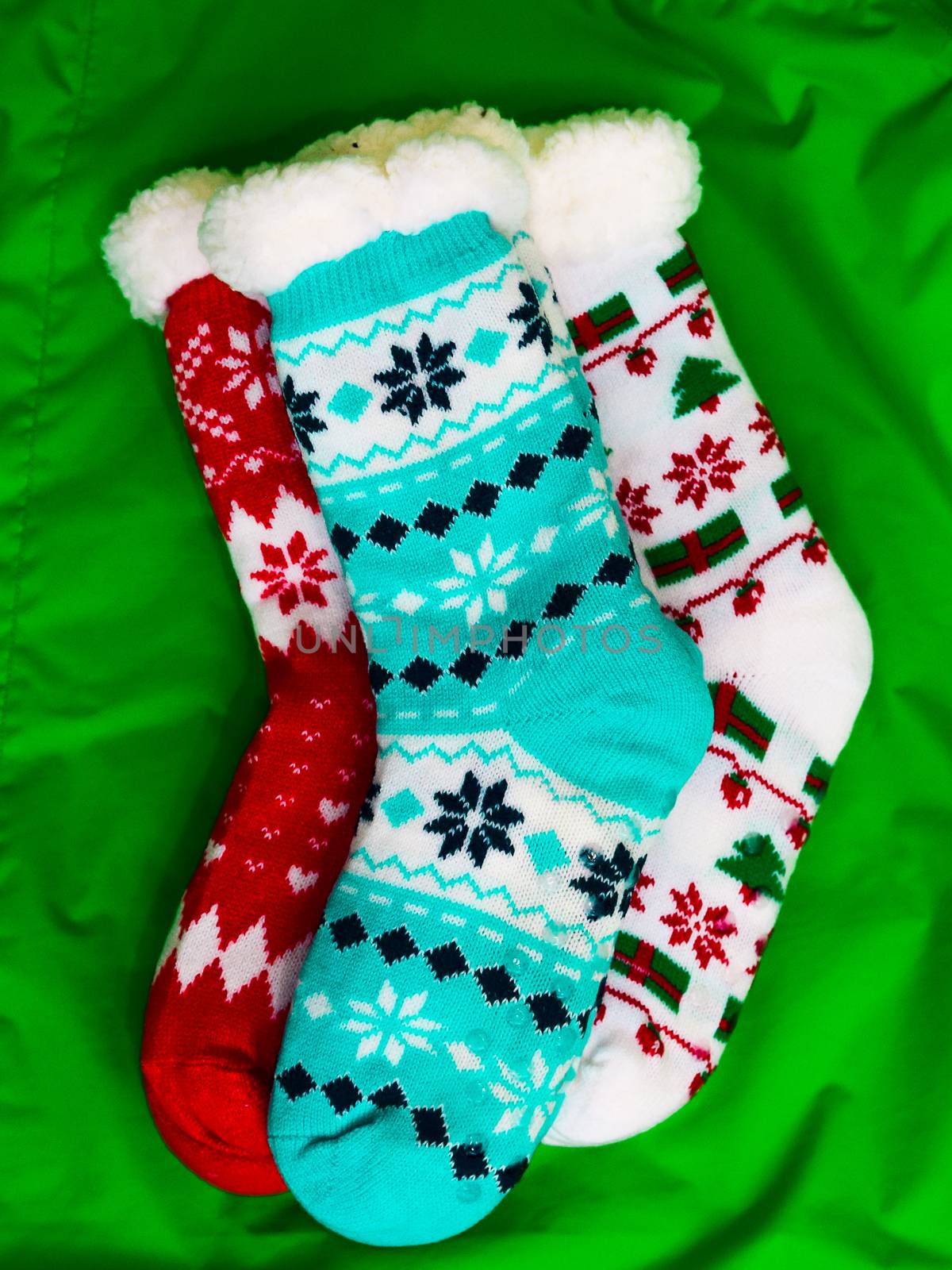 bright colored socks for Christmas or new year gifts and surprises