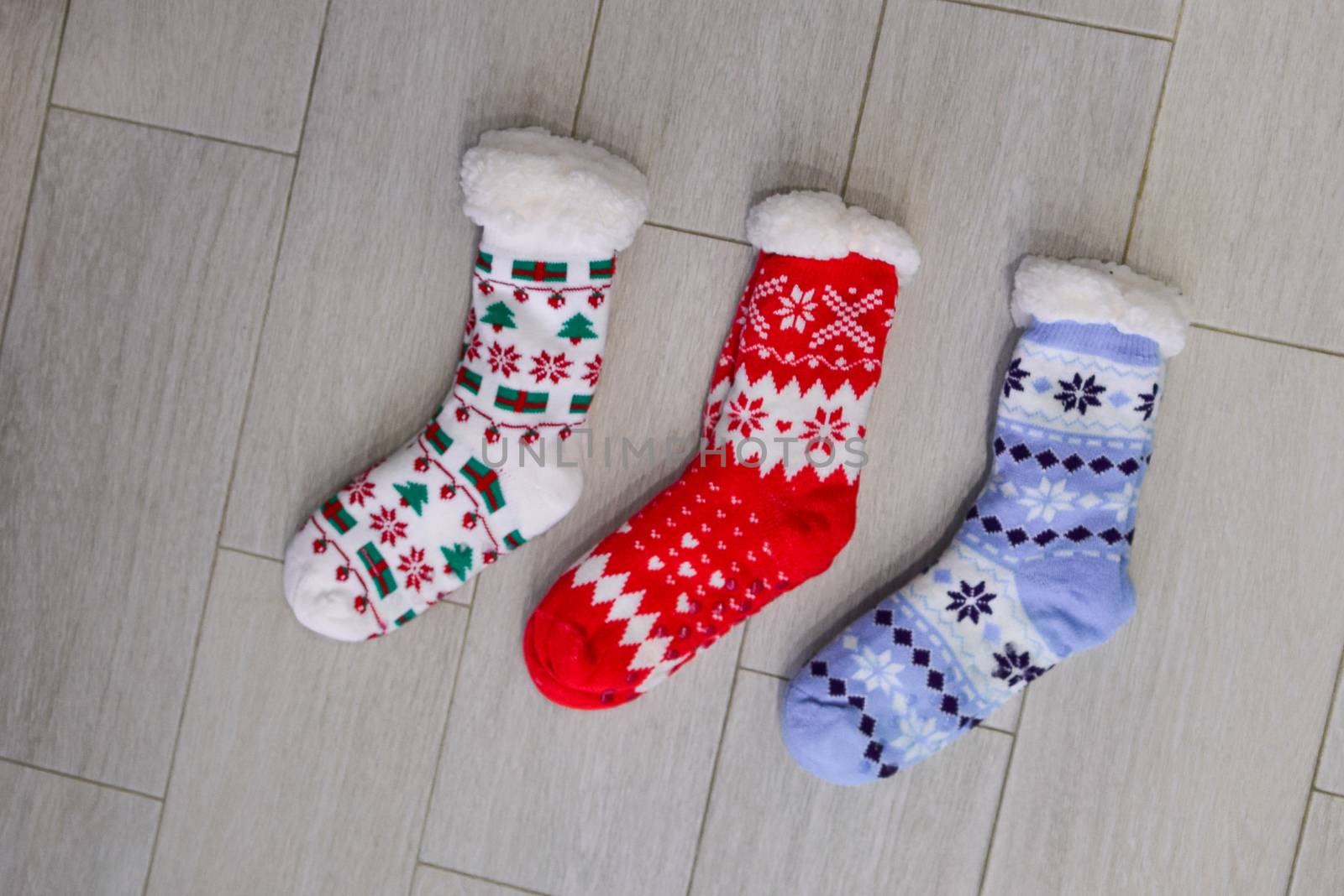 bright colored socks for Christmas or new year gifts and surprises