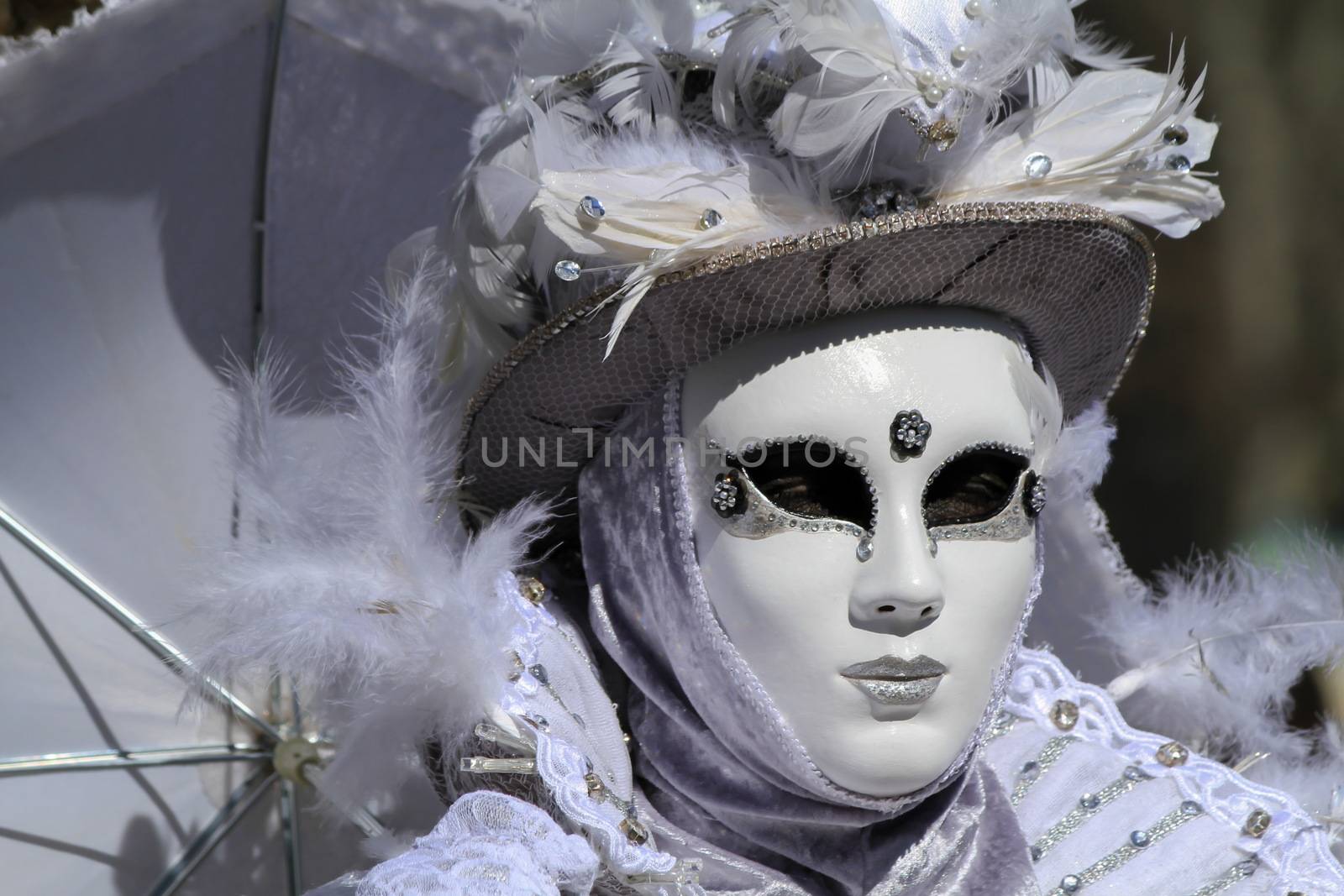very beautiful mask and carnival makeup in Annecy by mariephotos