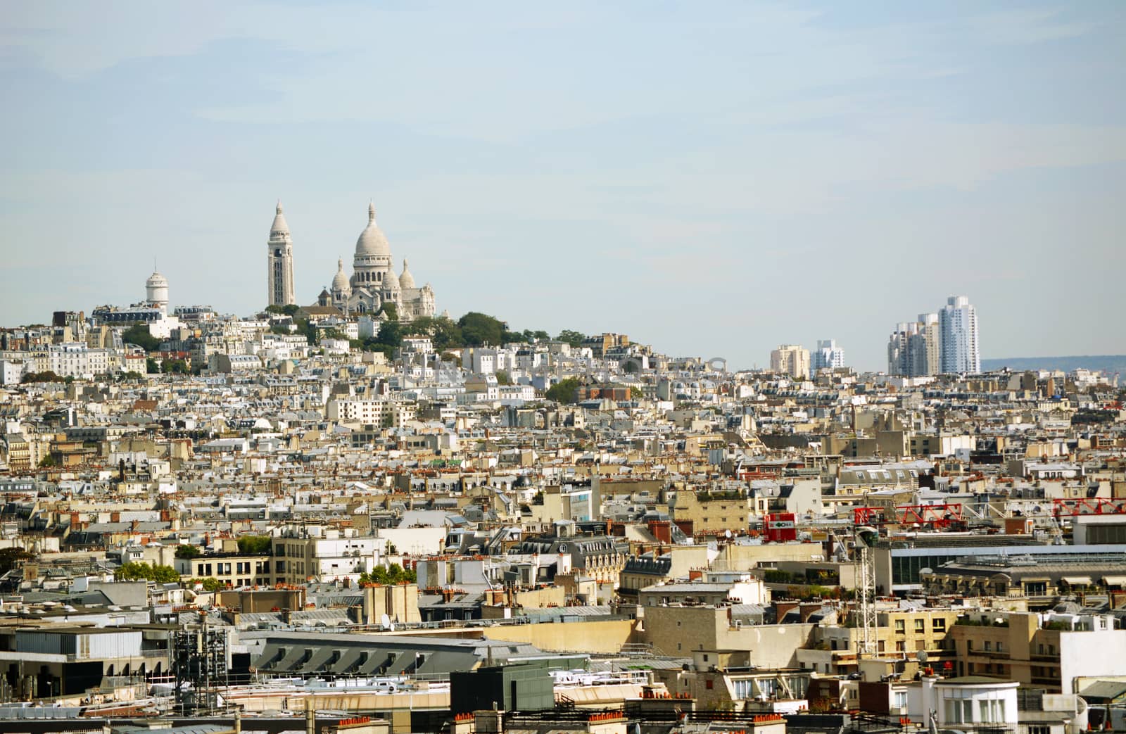 Sacre Coeur basilica and Chateau d'eau Montmartre on the hill by sarahdoow