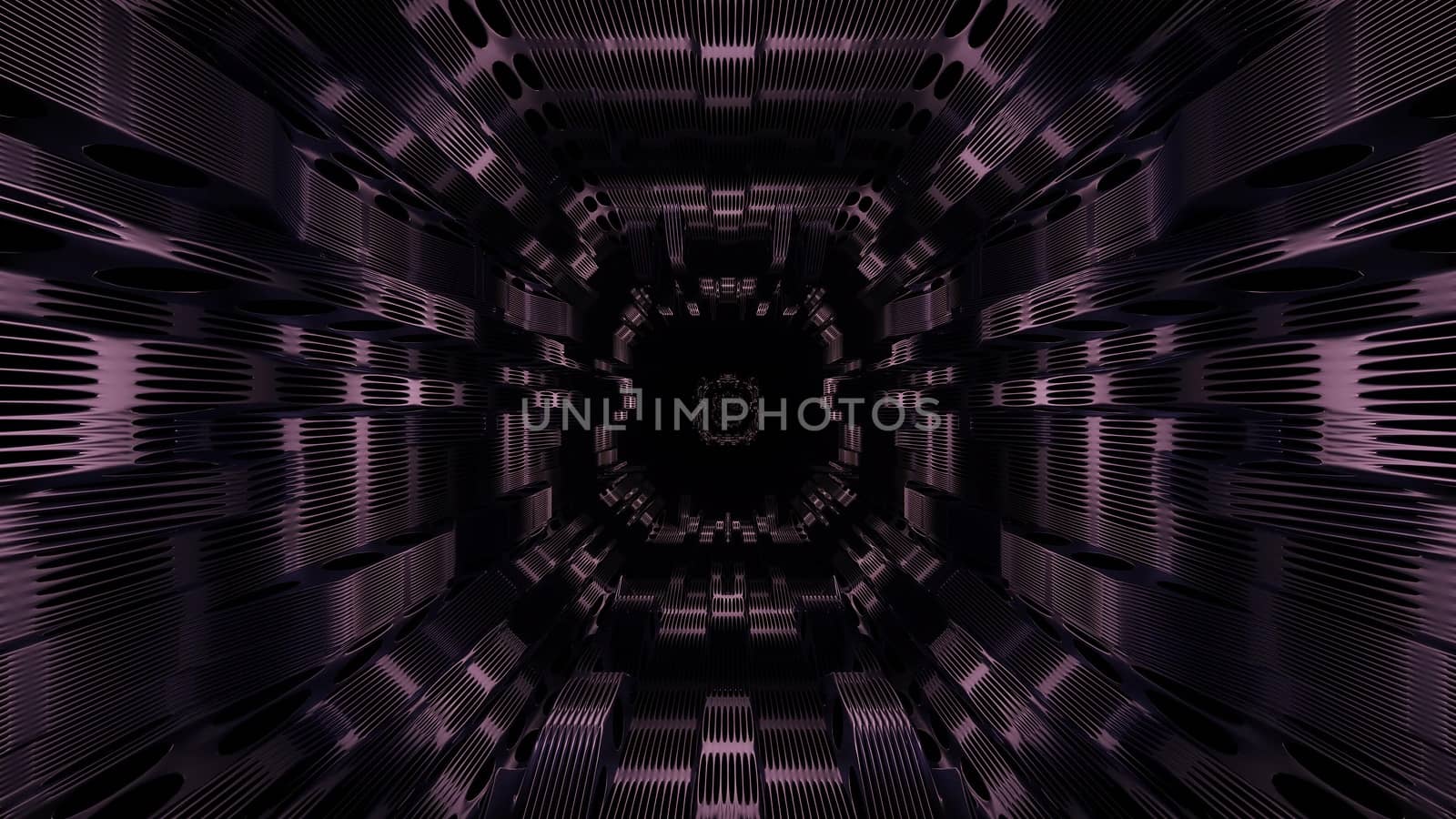 atmospheric wire-frame design tunnel corridor with lights and shadows 3d illustration wallpaper background by tunnelmotions