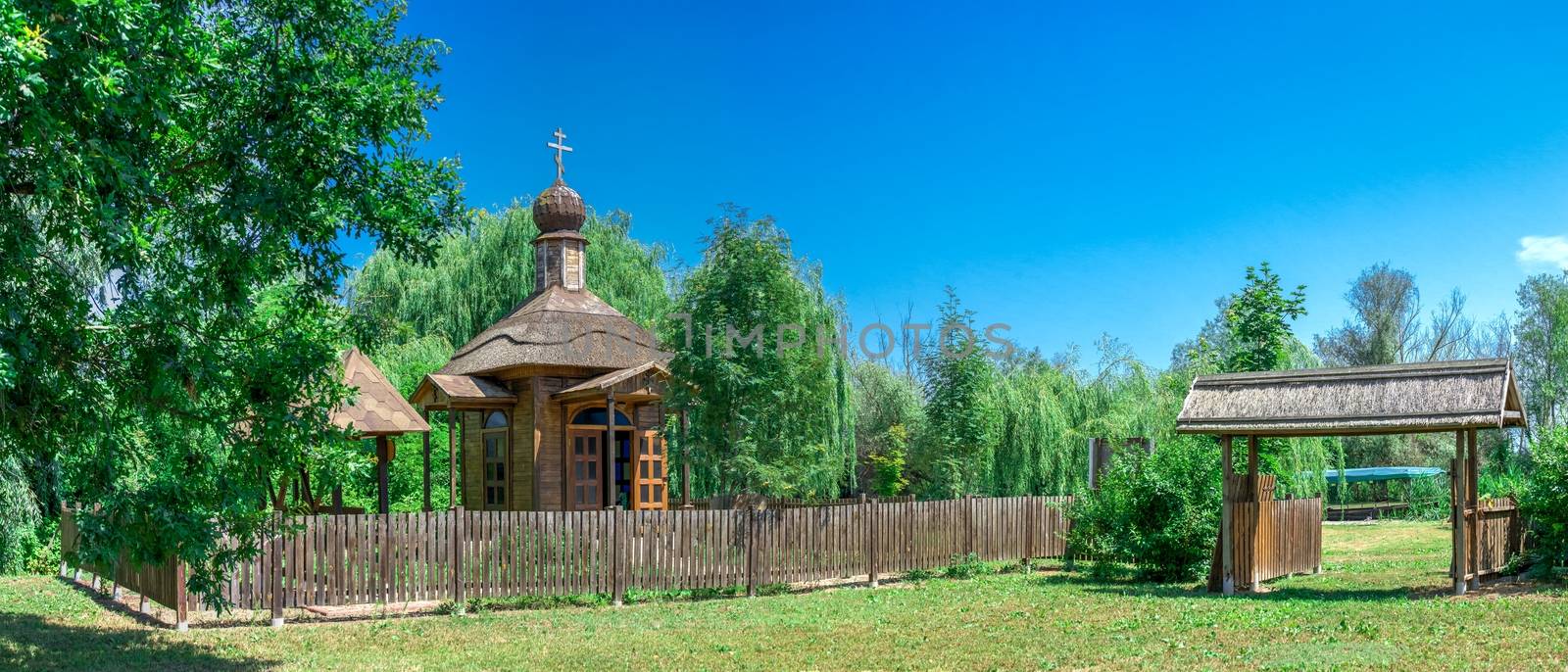 Wooden chapel in the city of Vilkovo, Ukraine by Multipedia