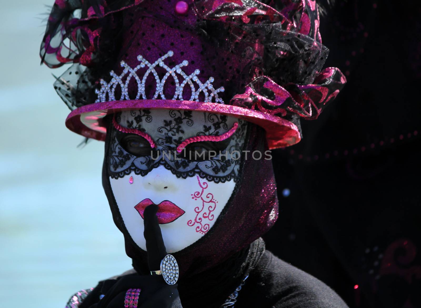 very beautiful mask and carnival makeup in Annecy France