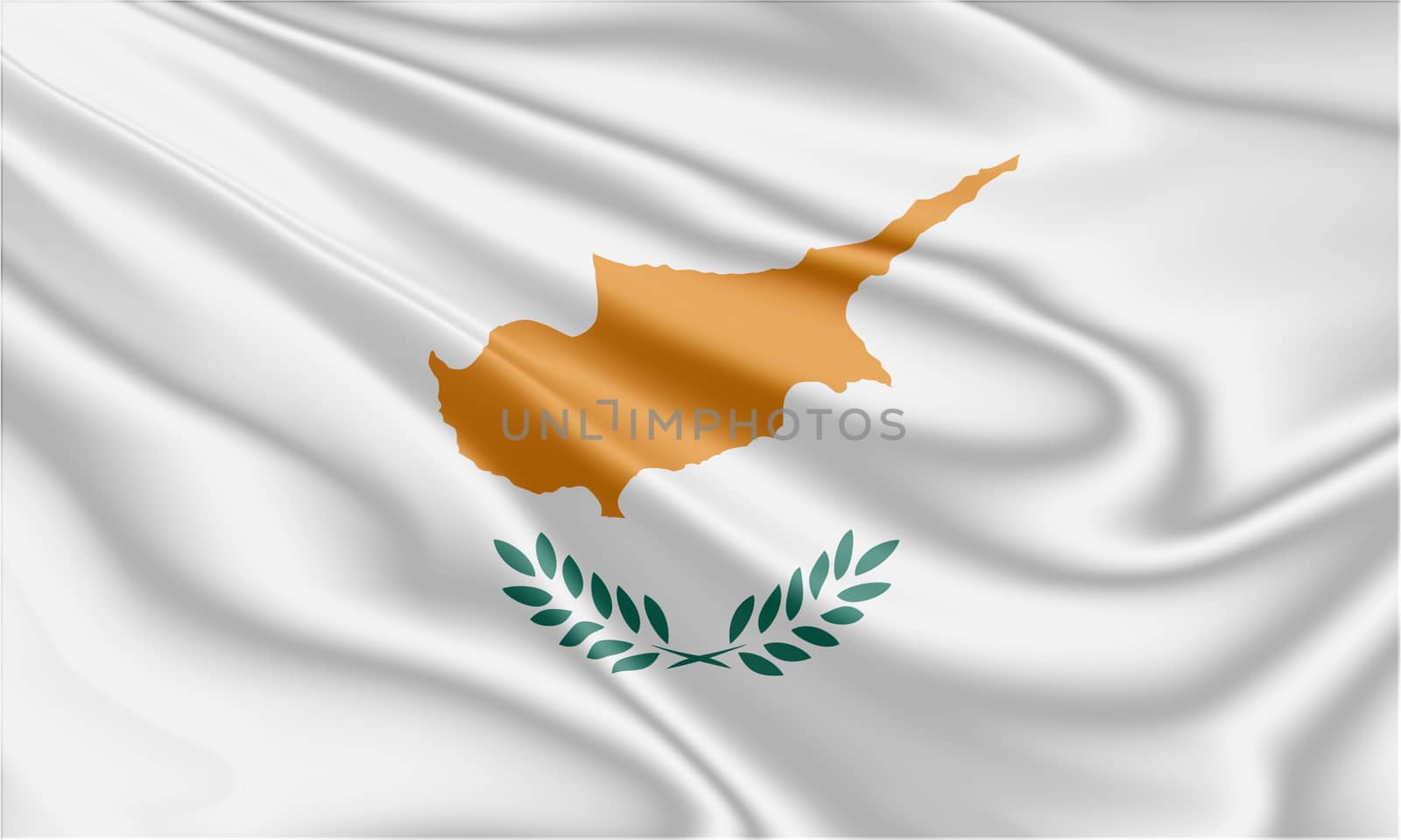 National flag of Cyprus fluttering in the wind