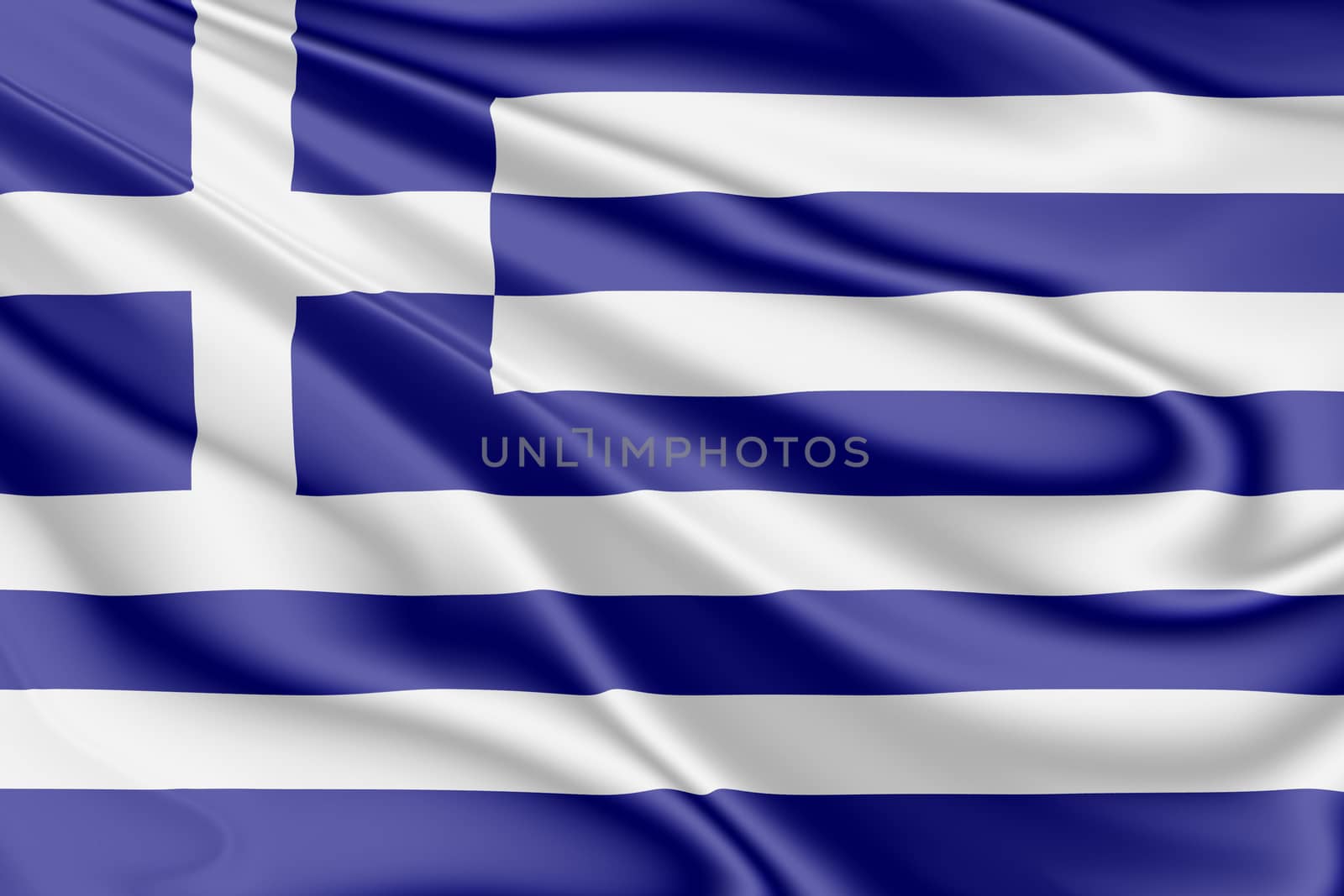 National flag of Greece fluttering in the wind