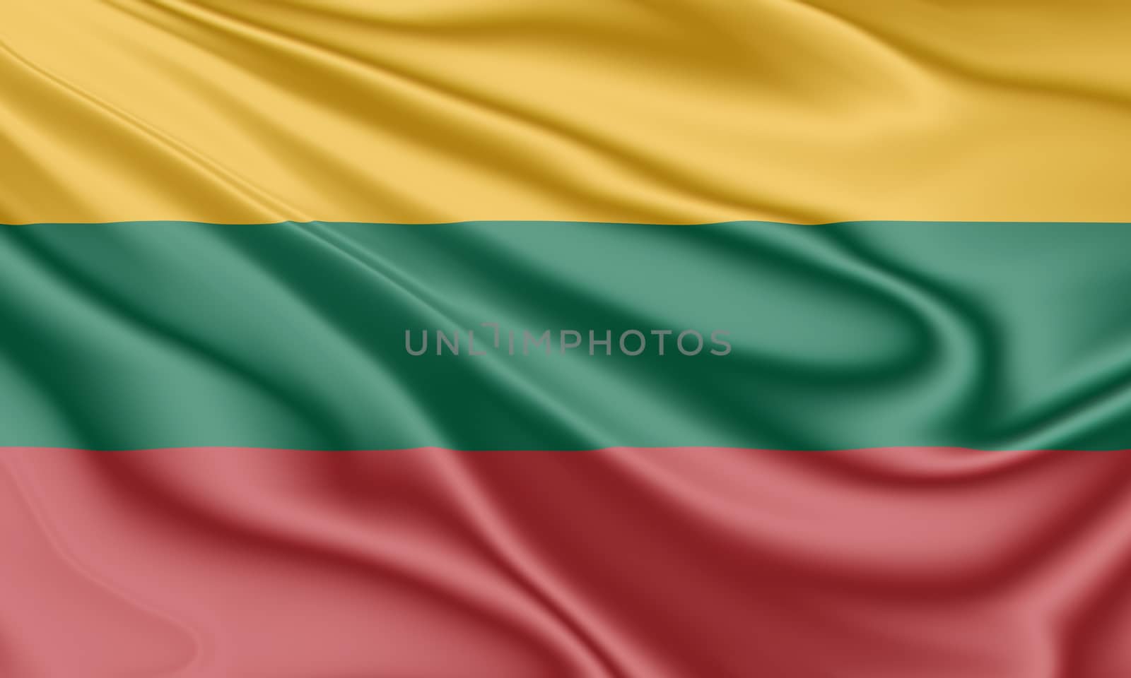 National flag of Lithuania fluttering in the wind