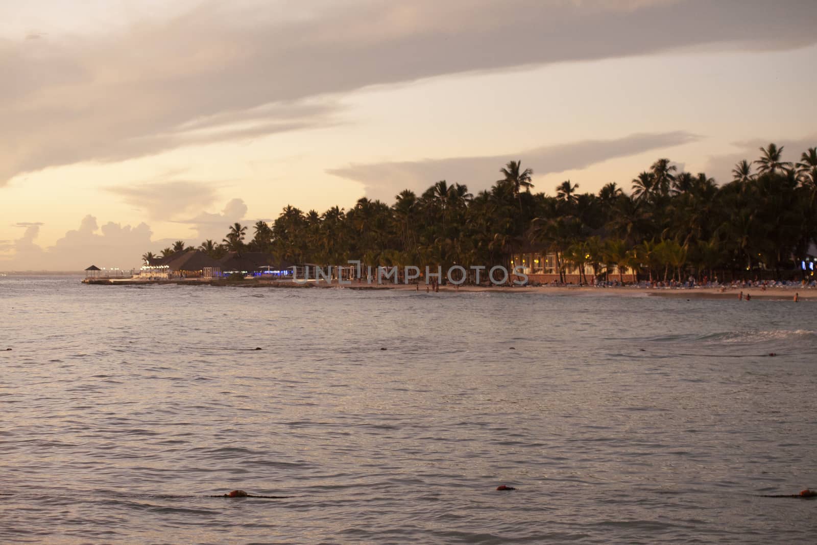 Dominicus Shoreline at sunset in Dominican Republic