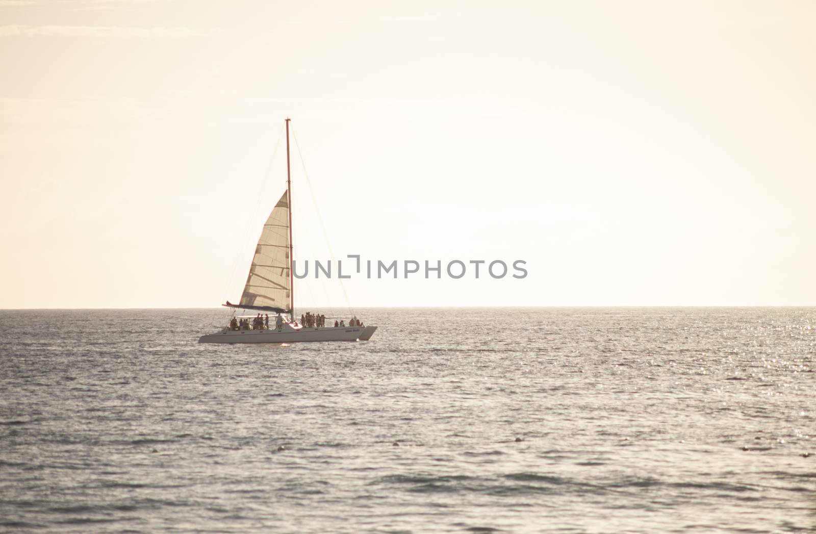 Sailboat on susnset in Bayahibe, Dominican Republic