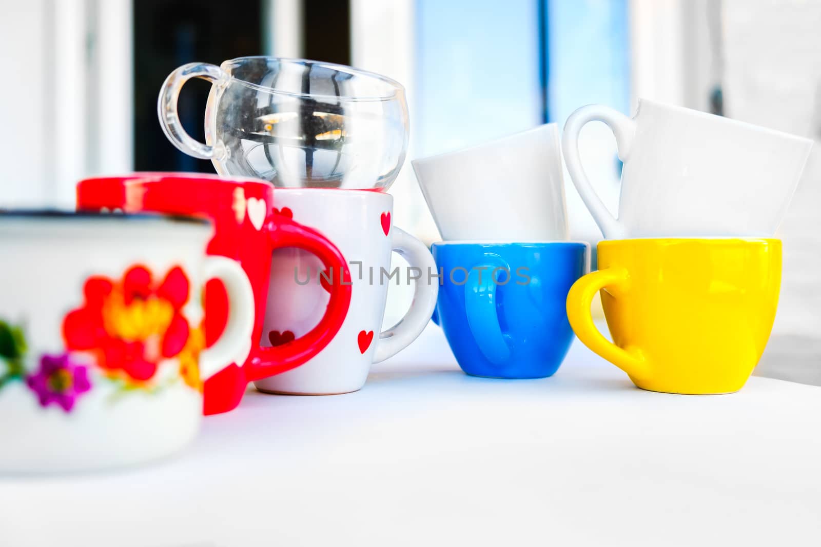 espresso cups with a retro elements design