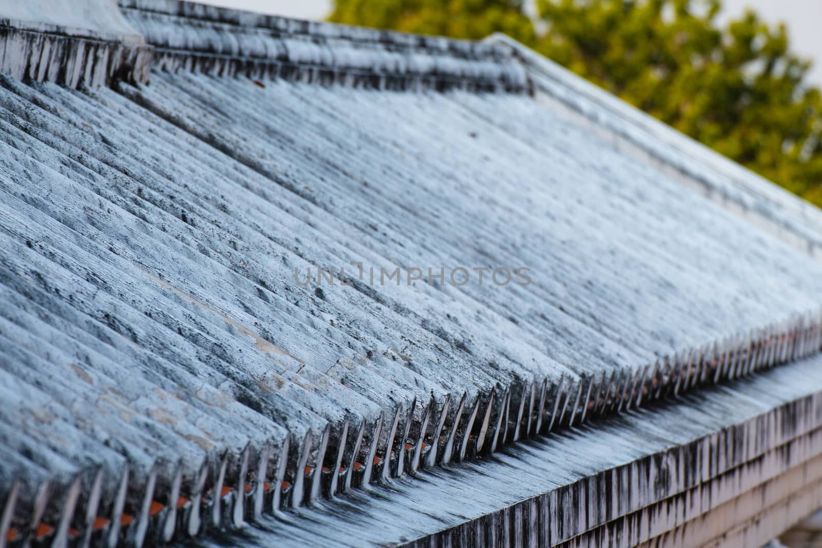 Ancient roof structure tile is an , traditional roof tile and is still in use in the Asian region