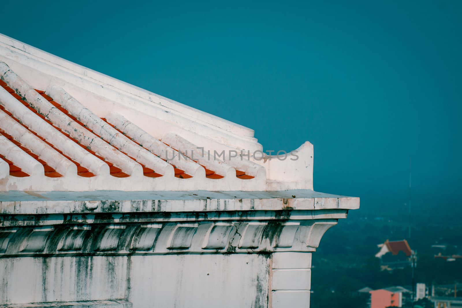 Ancient roof structure tile is an , traditional roof tile and is still in use in the Asian region