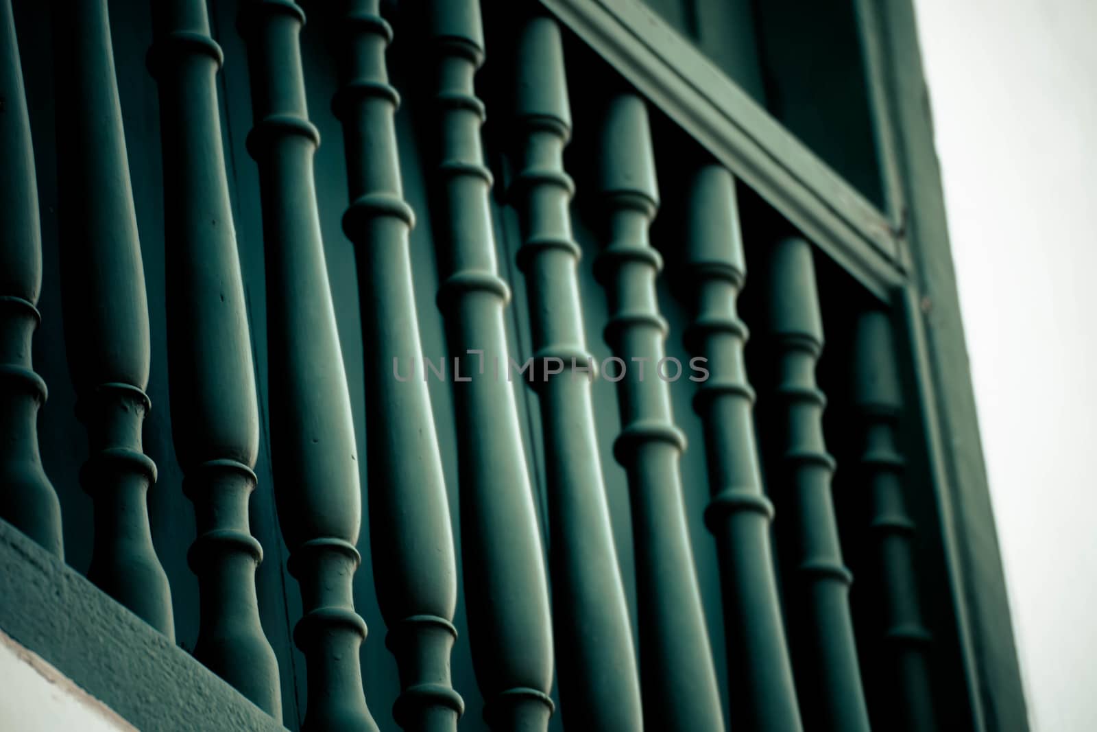 Abstract background of Old  Wood railings green by N_u_T