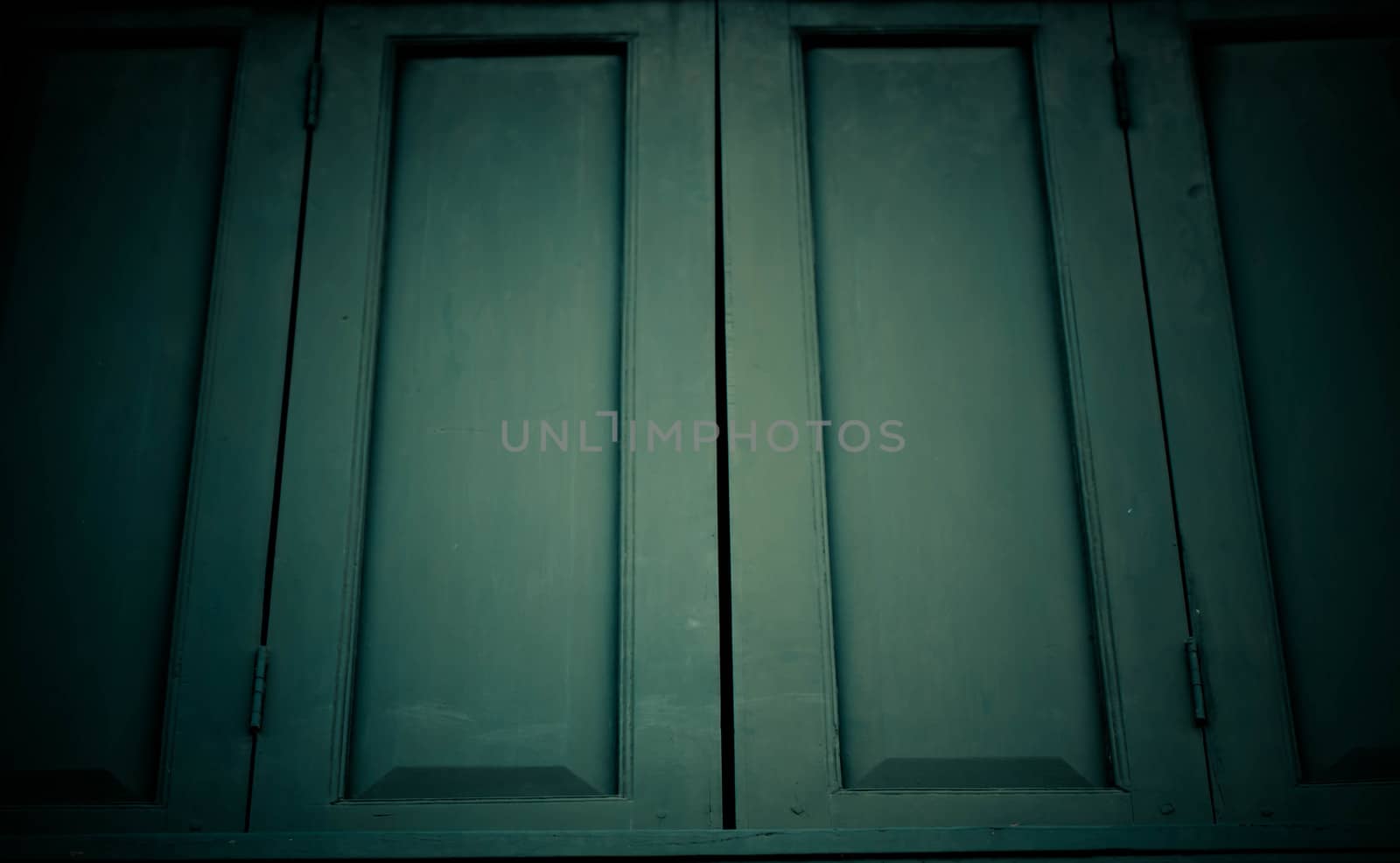 Abstract background of two old green panes