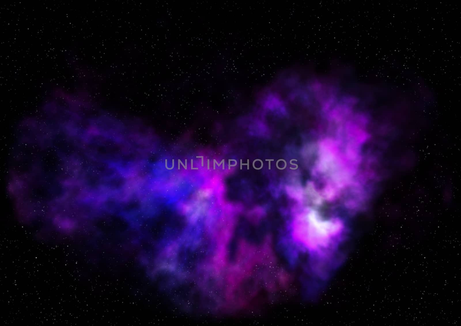 Far being shone nebula and star field against space. "Elements of this image furnished by NASA". 3D rendering.